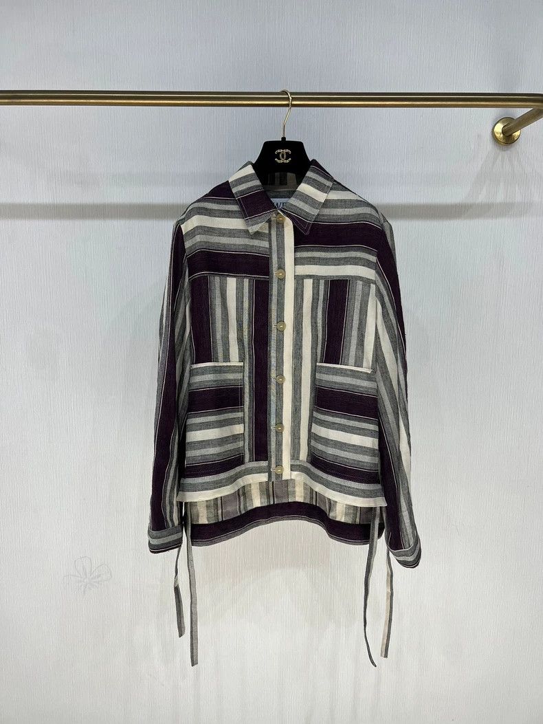Loewe Loewe Striped Linen Shirt Jacket - dmc Size US M / EU 48-50 / 2 - 1 Thumbnail