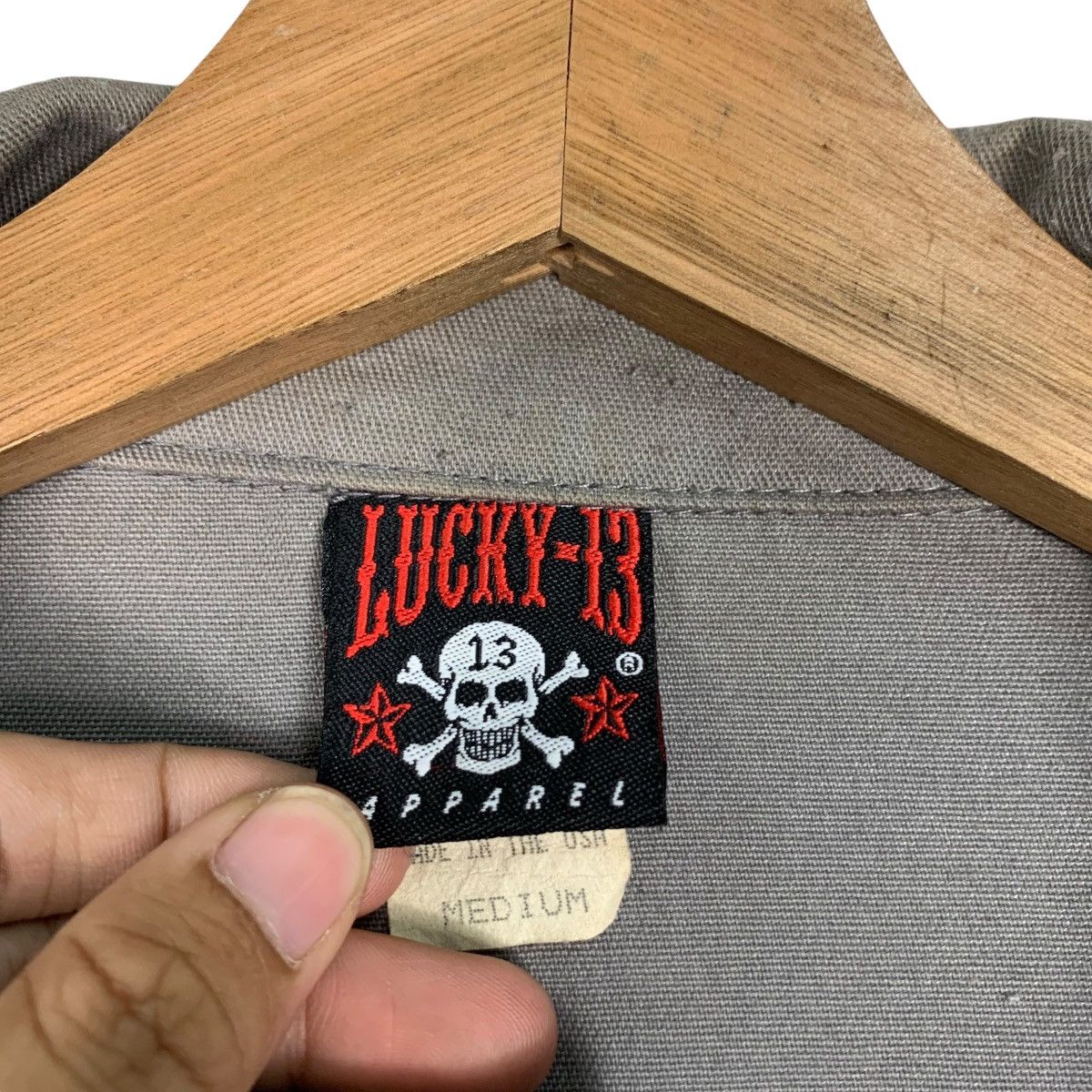 Vintage LUCKY 13 Crossbones Skull Logo Jacket #1269-C57 Size US M / EU 48-50 / 2 - 16 Thumbnail
