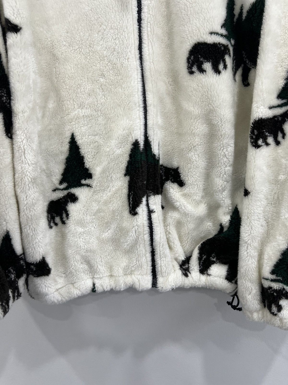 Vintage Vintage Green Fleece Animal Sweater zip up bear trees sherpa Size US XS / EU 42 / 0 - 3 Thumbnail