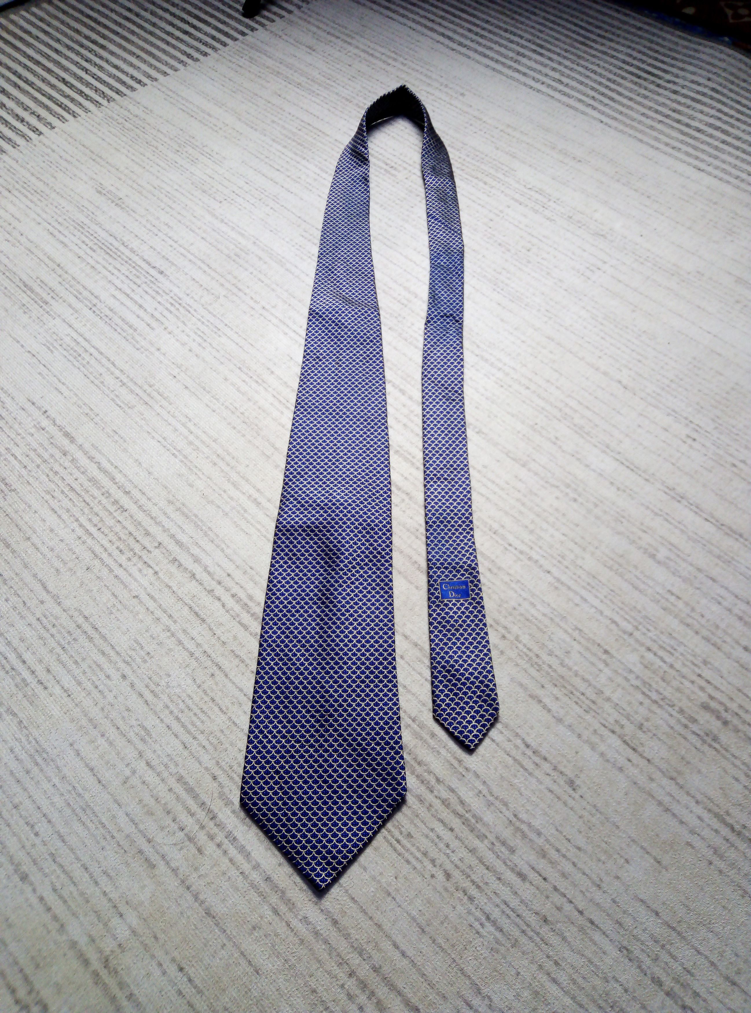 Dior DIOR Blue jacquard woven silk tie made in france necktie Size ONE SIZE - 4 Thumbnail