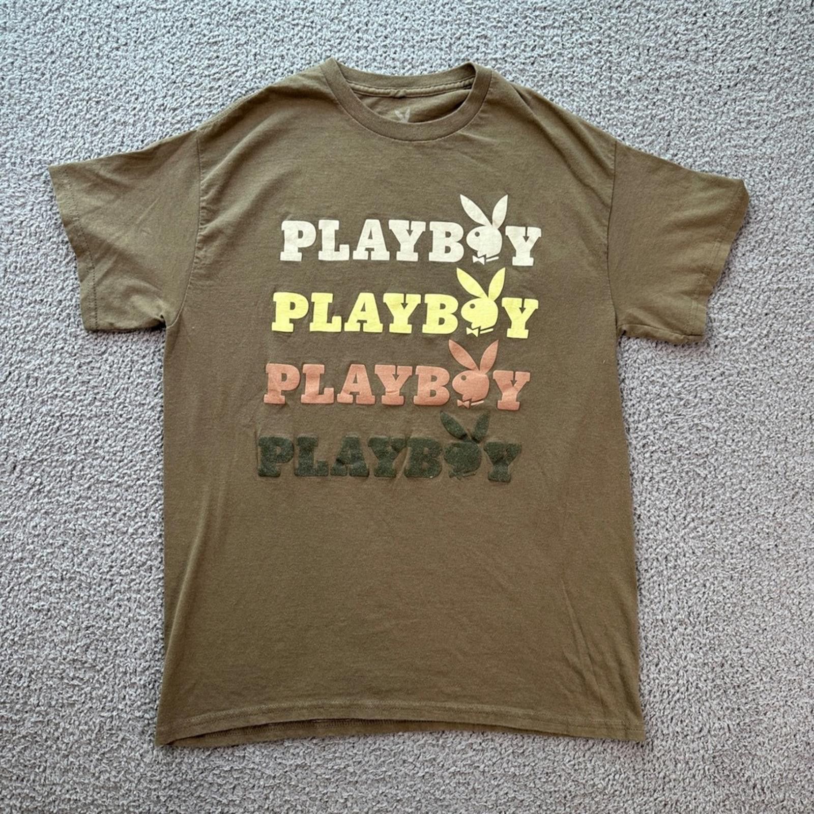 Playboy Playboy Bunny Logo T Shirt Mens M Olive Multiple Stacked Size US M / EU 48-50 / 2 - 1 Thumbnail