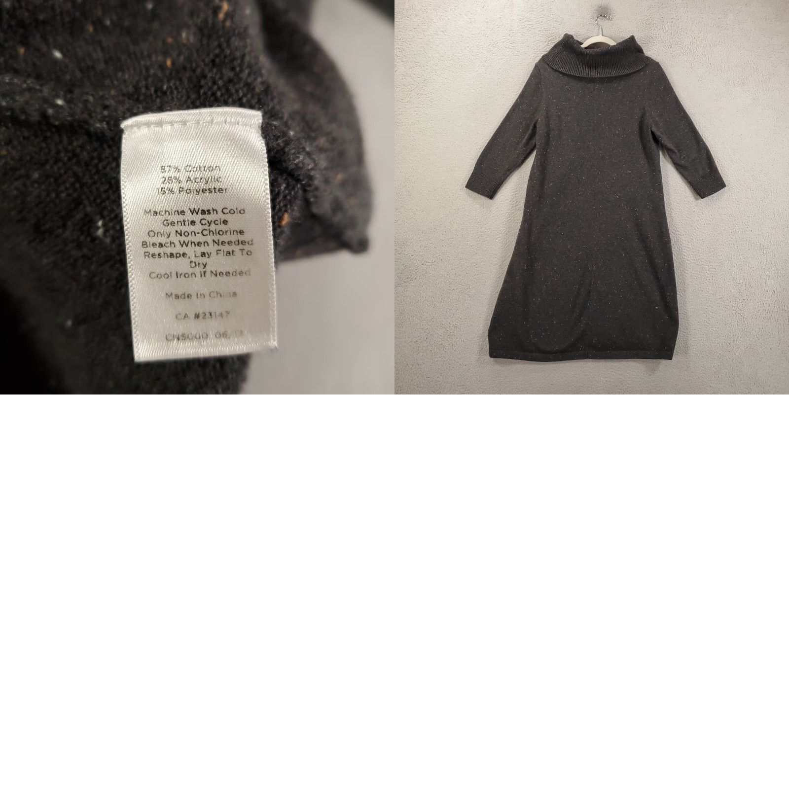 Talbots VINTAGE not applicable. Actually Talbots Sweater Dress Womens Size 0X Gray Black Speckled Cowl Neck Pullover 3/4 Sleeve Knee Length Knit Size XL / US 12-14 / IT 48-50 - 8 Thumbnail