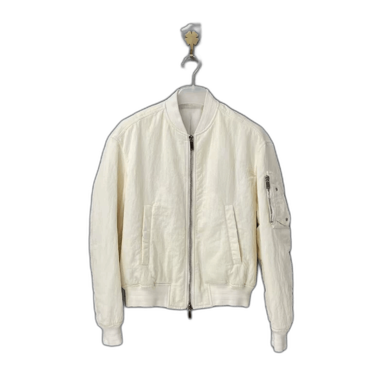 Dior Travis Scott White Bomber Jacket-2505