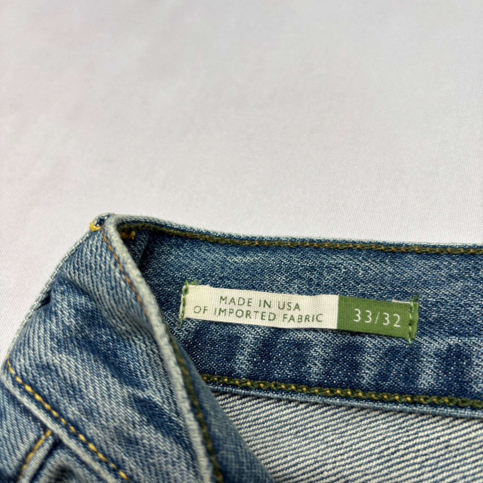 Sid Mashburn $175 Sid Mashburn Slim Straight Jeans 33x32 Made in USA Size US 33 - 3 Thumbnail