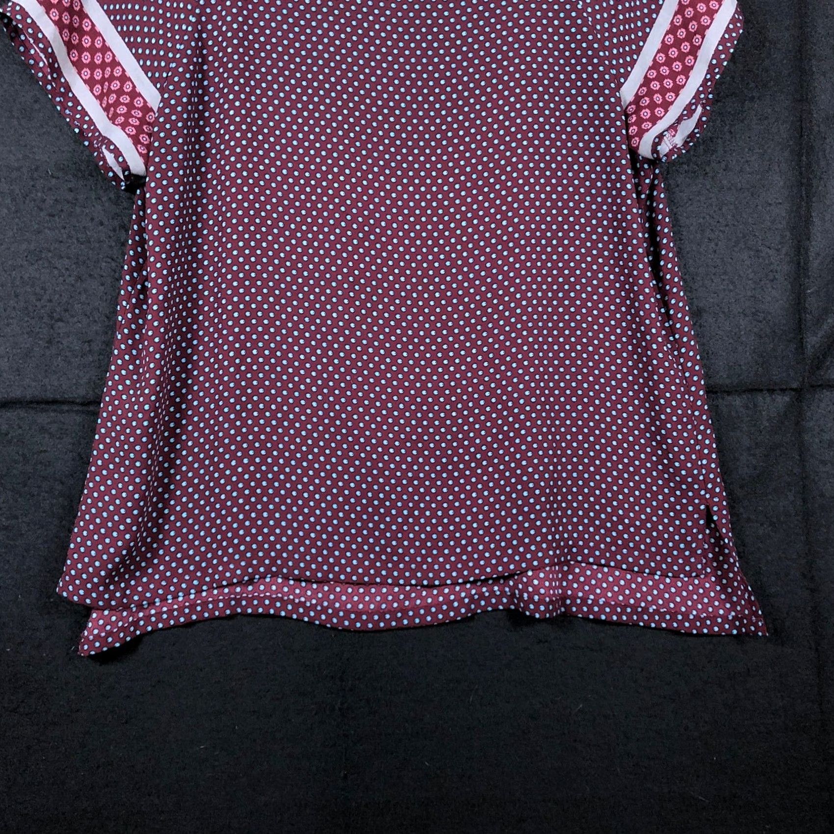 Loft LOFT Outlet Womens Blouse Multicolored Scoop Neck Flowy Boxy Short Sleeve MP Comfort Lightweight Chiffon Pattern Polka Dot Petites PM Womens Size M / US 6-8 / IT 42-44 - 3 Thumbnail