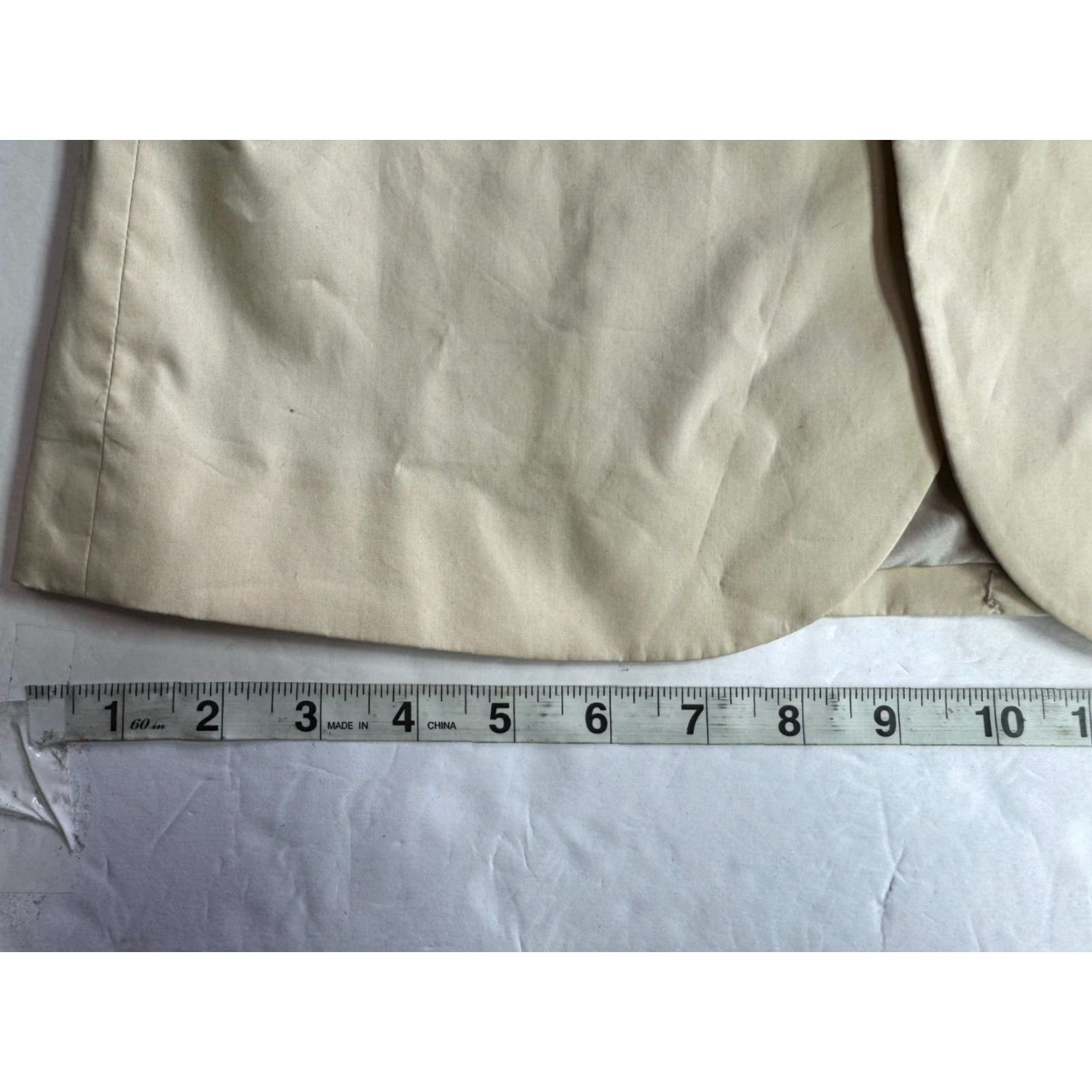 Vintage Blazer Mens Slim Beig e Lightweight H&M 34Regular Cotton Polyester Button Solid Ivory Size 36R - 4 Thumbnail