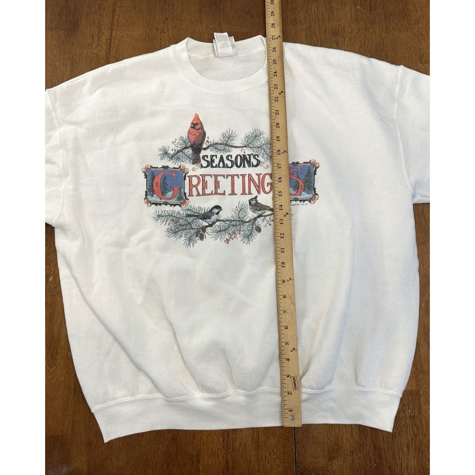 Lee VINTAGE Lee Sweatshirt Adult XL Cardinal White Christmas Winter 90s Classic Seasons Greetings Crew Neck Size US XL / EU 56 / 4 - 5 Thumbnail