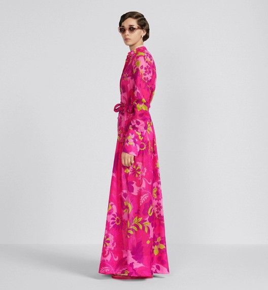 Dior o1w1db10824 Long Belted Dress in Multicolor Size L / US 10 / IT 46 - 5 Thumbnail