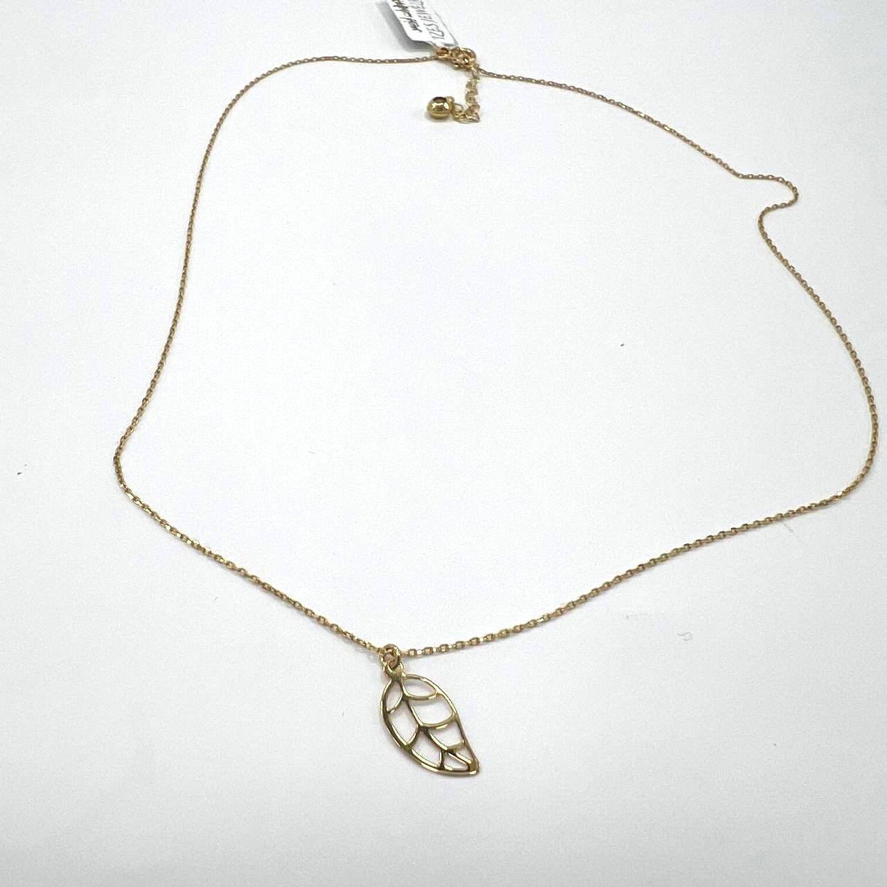 Other New Delicate 14K yellow gold necklace leaf design Size ONE SIZE - 2 Thumbnail