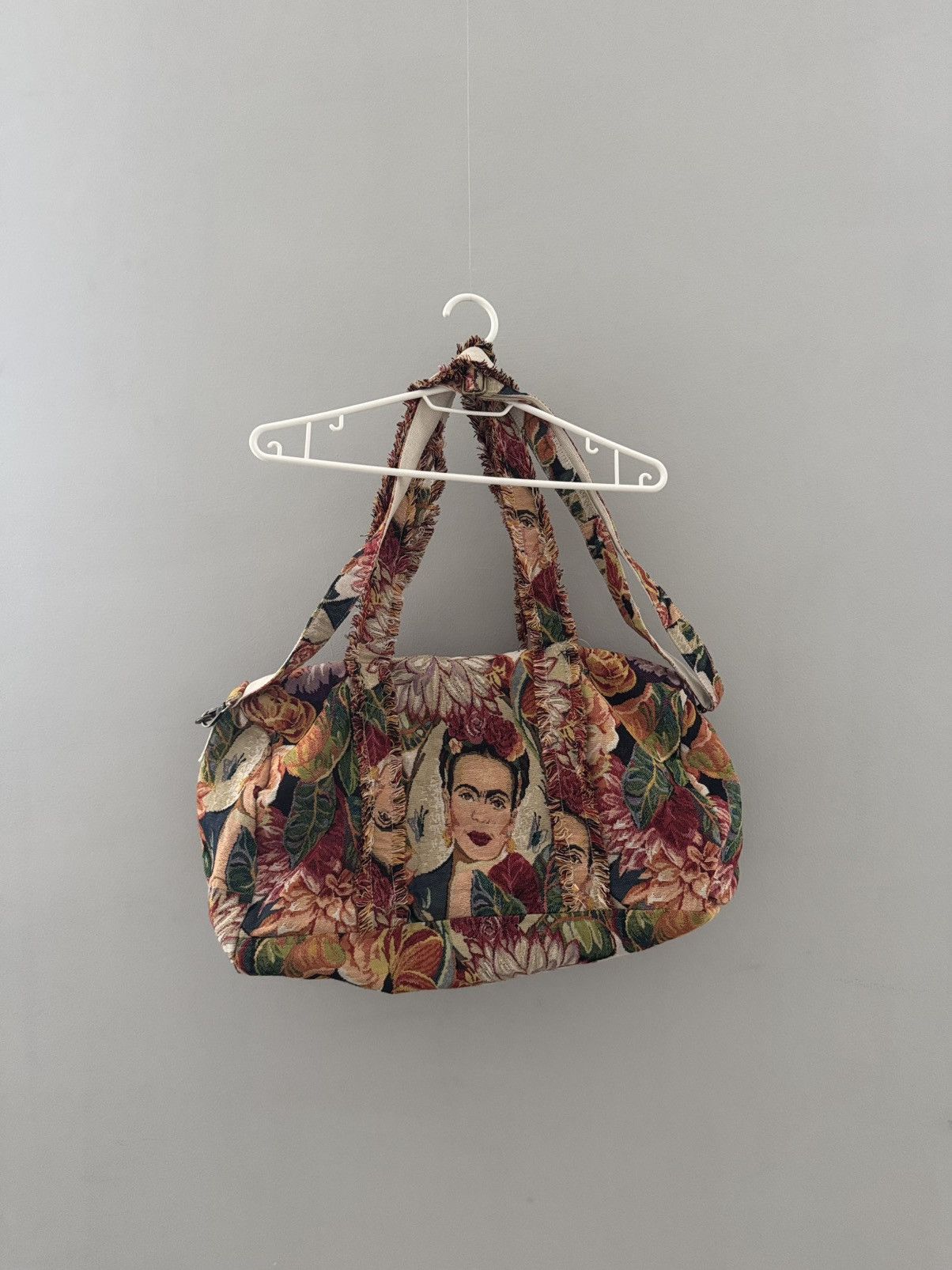 20471120 Very crazy bag Rework Cotton Frida Kahlo Painting Tote Bag Size ONE SIZE - 1 Thumbnail