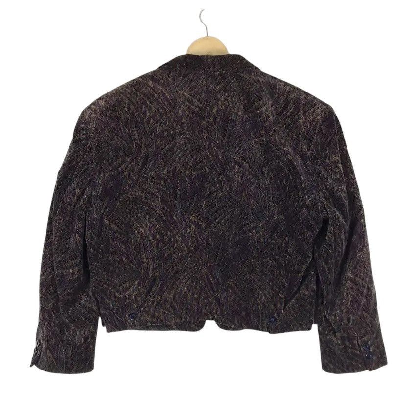 Kansai Yamamoto 🔥90s Kansai Yamamoto Man Art Velvet Cropped Jacket Size US M / EU 48-50 / 2 - 3 Thumbnail