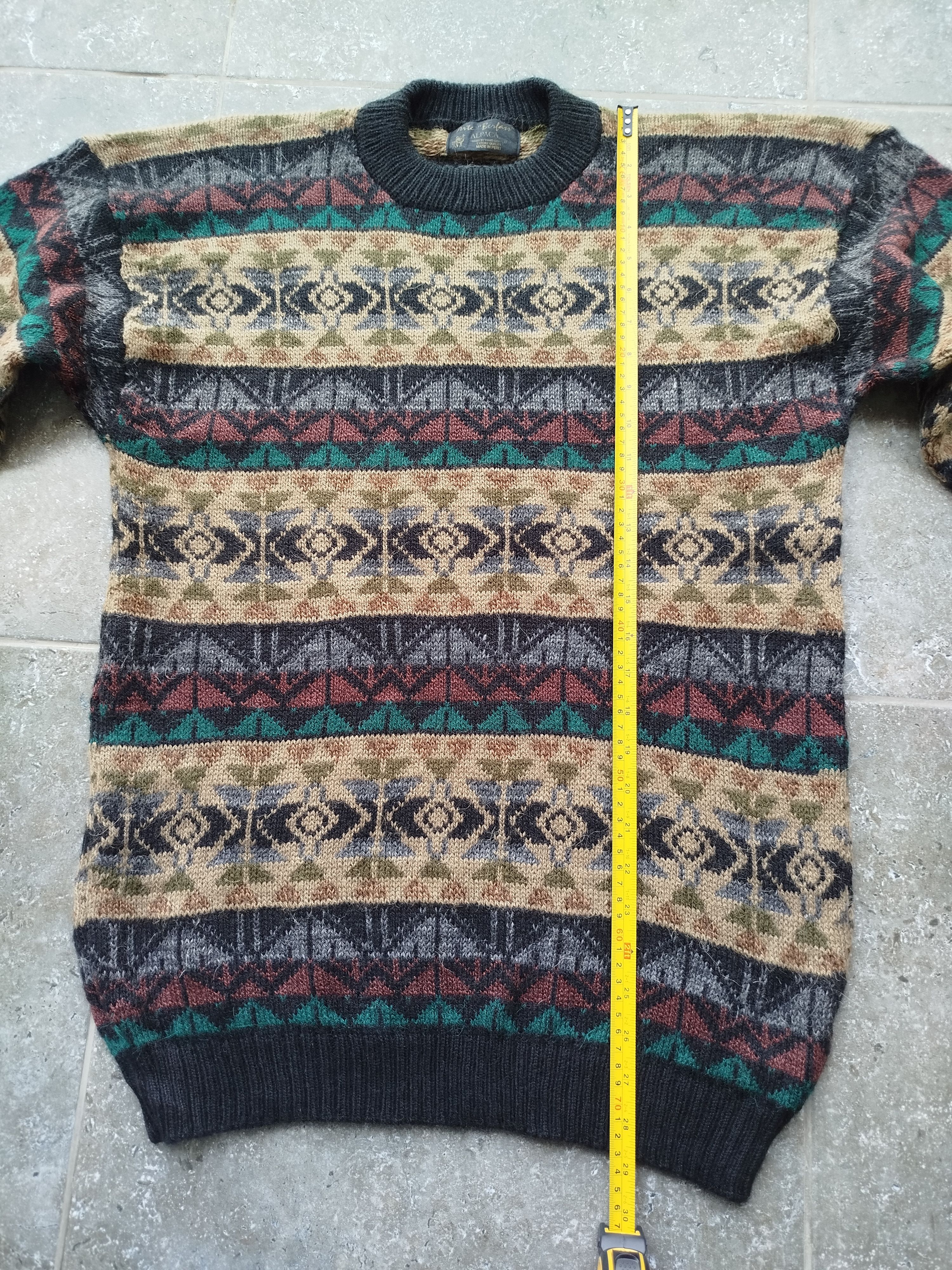 Vintage Peru Sweater Jumper Alpaca Knitted Crew Neck Ethnic Unisex Size US L / EU 52-54 / 3 - 12 Thumbnail