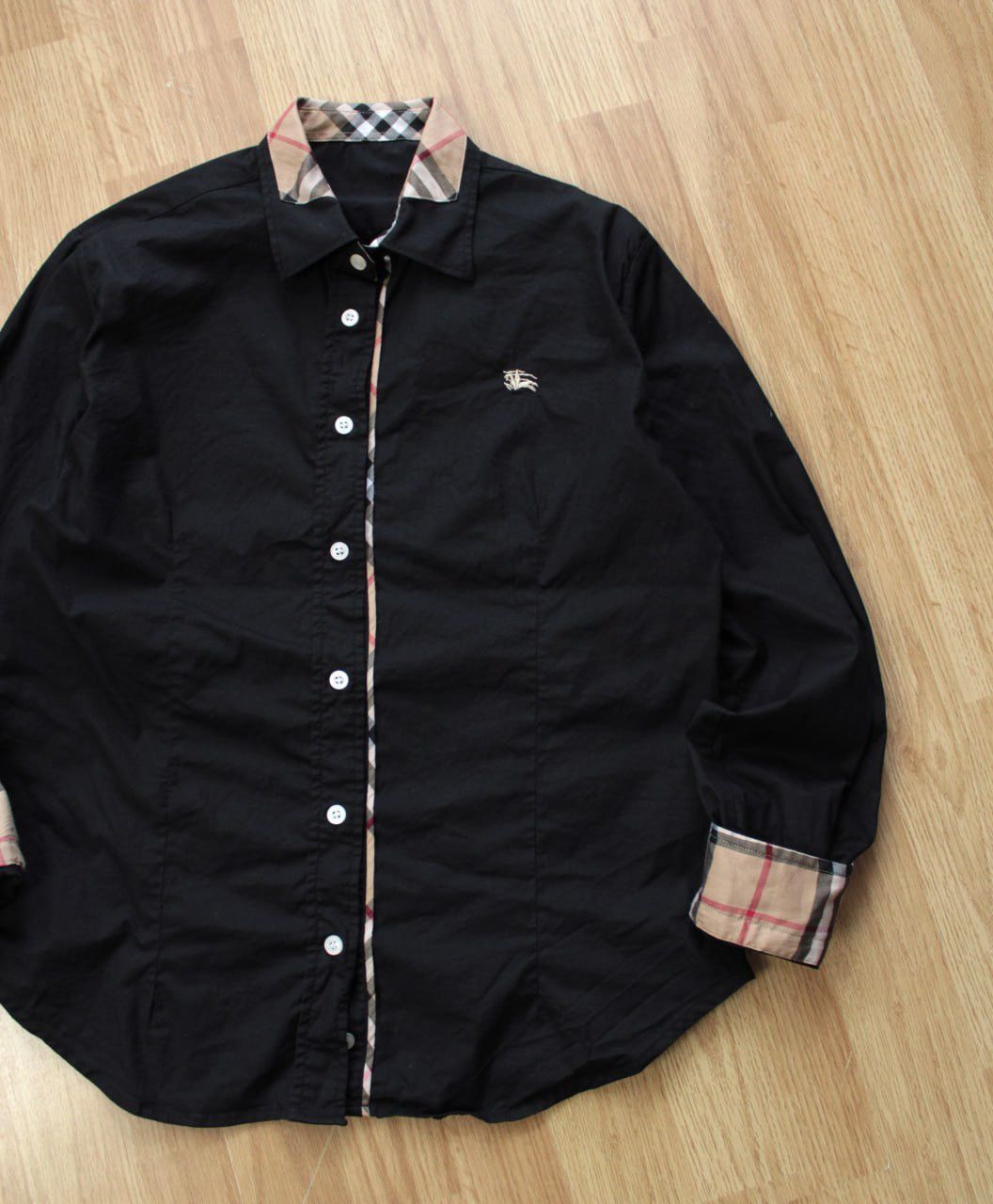 Burberry 🔥 Vintage Burberry Nova Check Black Button Up Shirt Size M / US 6-8 / IT 42-44 - 1 Thumbnail