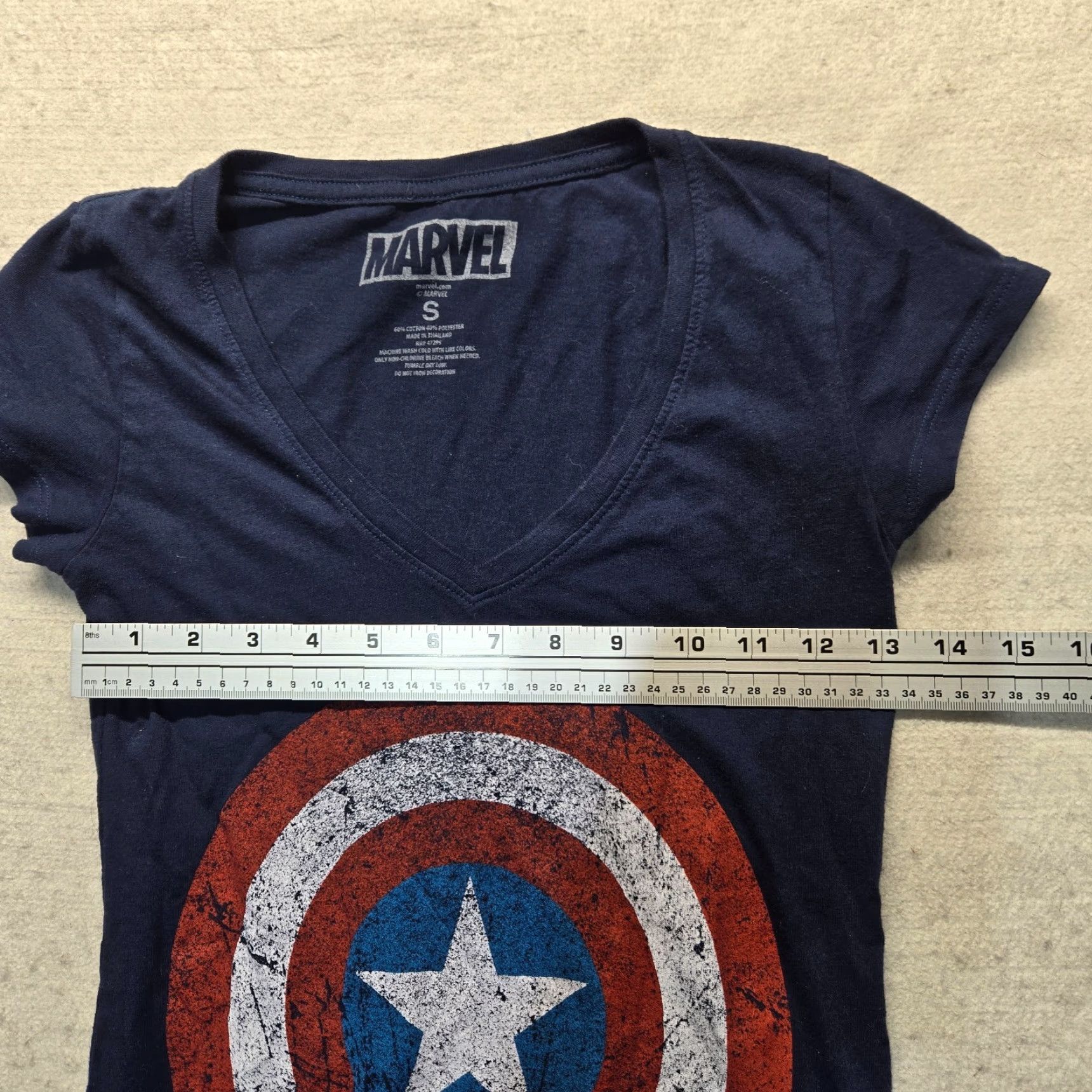 Vintage Marvel Captain America Shirt Blue Shield Universal First Avengers S Small Size S / US 4 / IT 40 - 5 Thumbnail