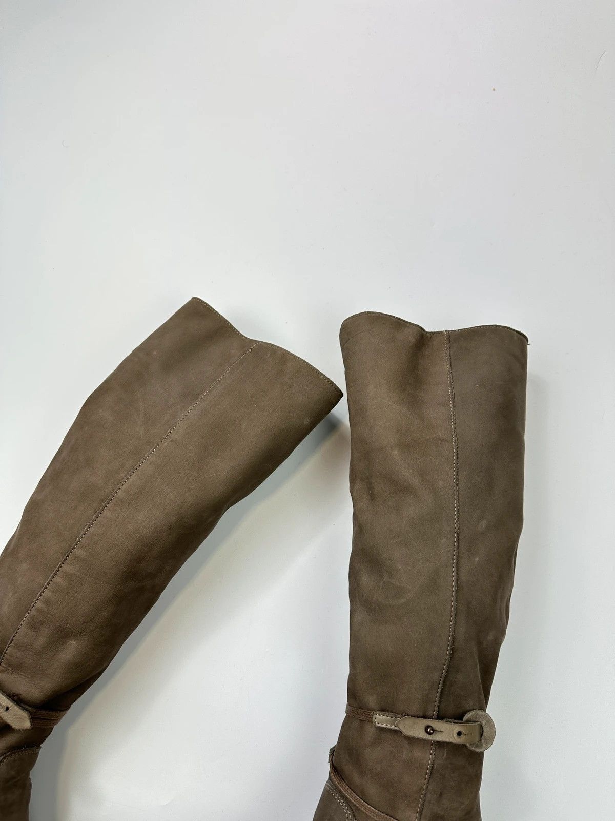 Marithe + Francois Girbaud M+FG Leather Khaki Brown Straps High Boots Size US 7 / IT 37 - 4 Thumbnail
