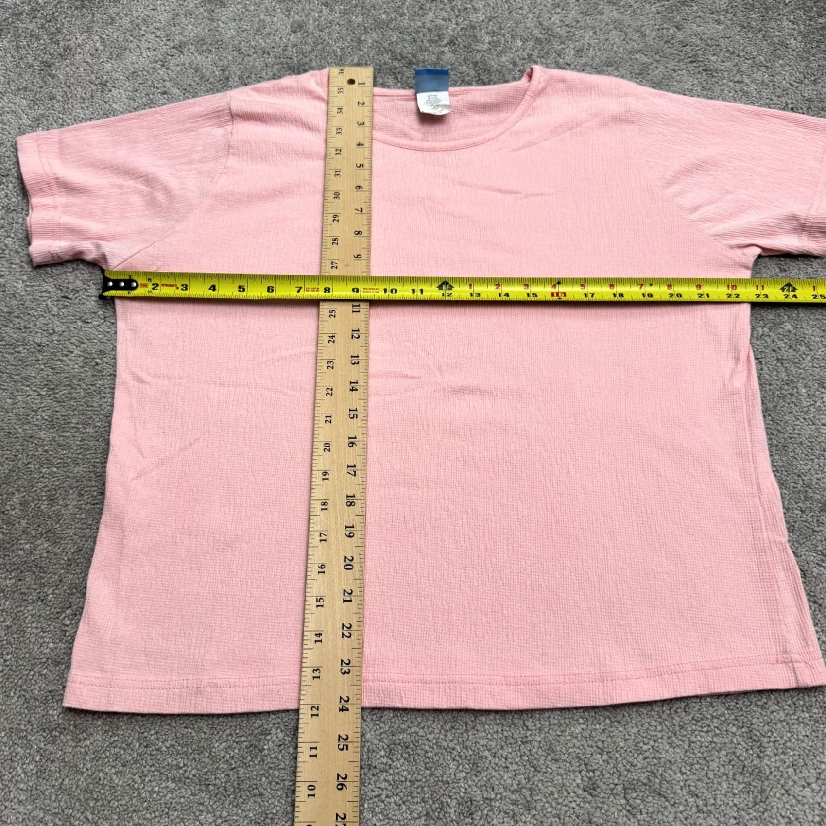 Haband Haband Moon Beams Textured Waffle Knit Basic T-Shirt Womens L Pink Crew Tee Shirt Short Sleeve Casual Size L / US 10 / IT 46 - 7 Thumbnail