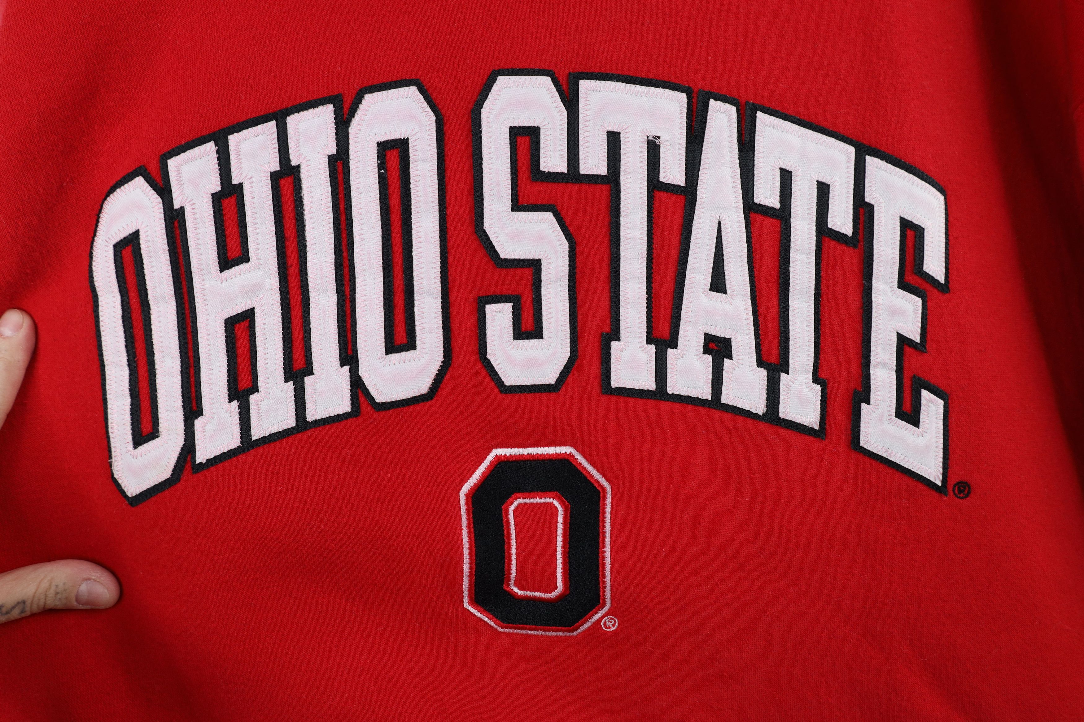 Vintage Vintage 90s Fit Ohio State University Hoodie Sweatshirt Red Size US XL / EU 56 / 4 - 5 Thumbnail