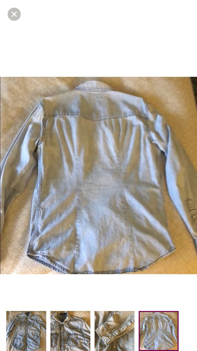 Blk Dnm Blk Denim Blue Denim Shirt, like Saint Laurent Size US L / EU 52-54 / 3 - 2 Thumbnail