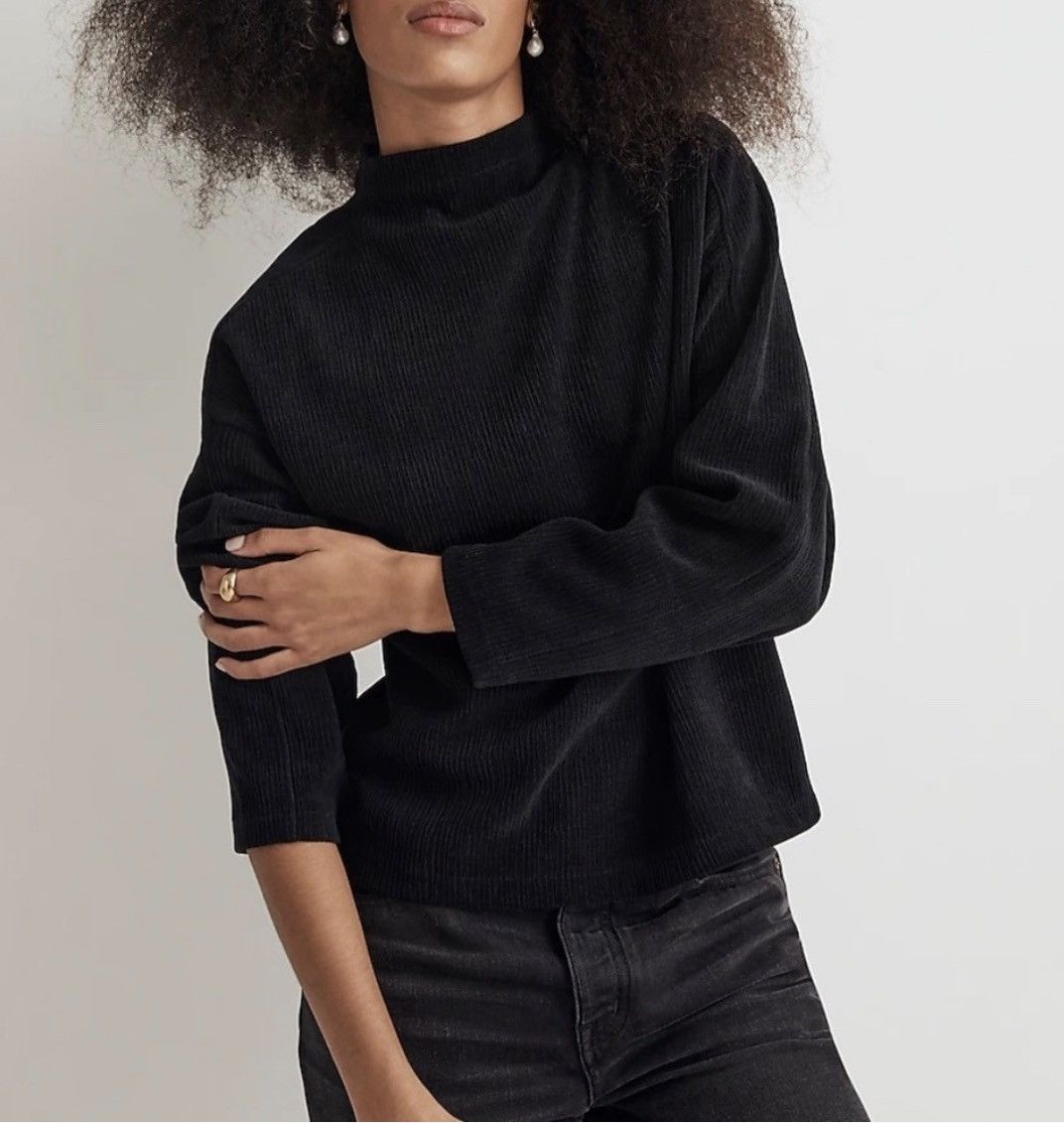 Madewell Madewell Striped Jacquard Funnel Neck Ribbed Top Size S / US 4 / IT 40 - 6 Thumbnail