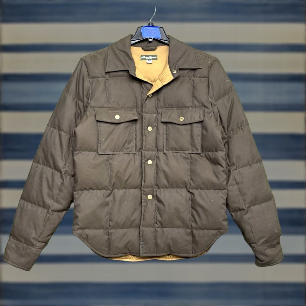 Eddie Bauer Eddie Bauer Down Jacket Womens Small Quilted Puffer Goose Down Snap Close Olive Green Brown Quilted Bodywarmer Womens Regular Jacket Size S / US 4 / IT 40 - 1 Thumbnail