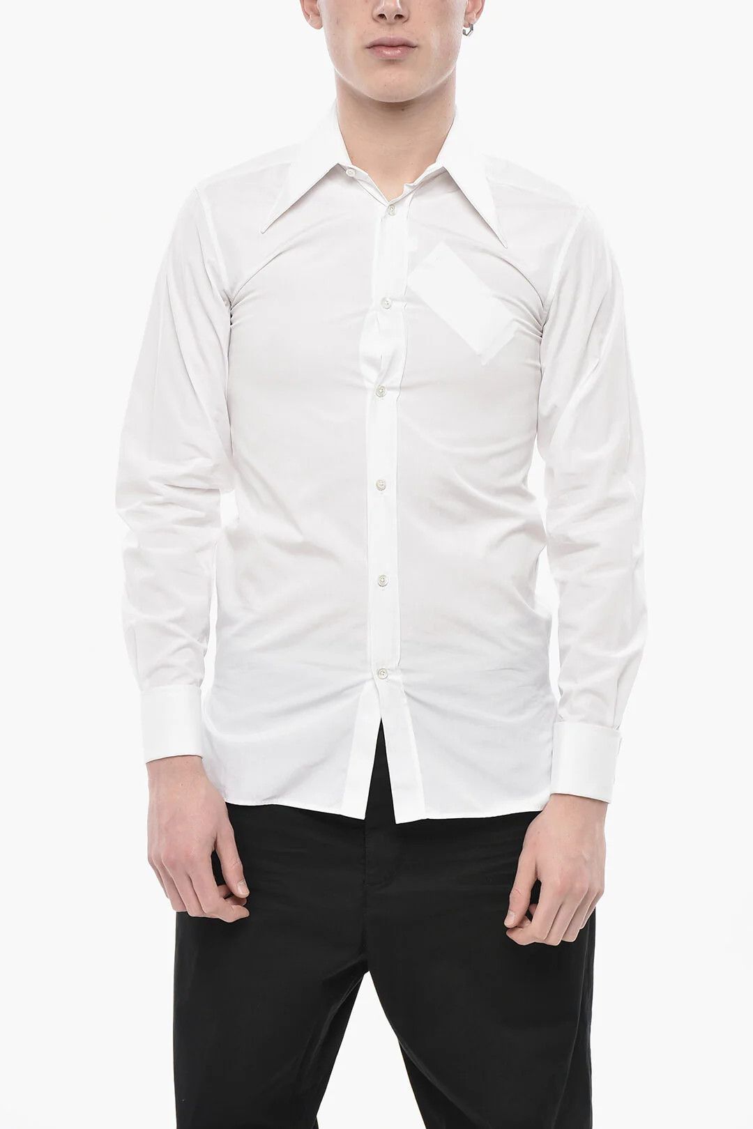 Maison Margiela og1mm0326 Poplin Shirt in White Size US XS / EU 42 / 0 - 1 Thumbnail