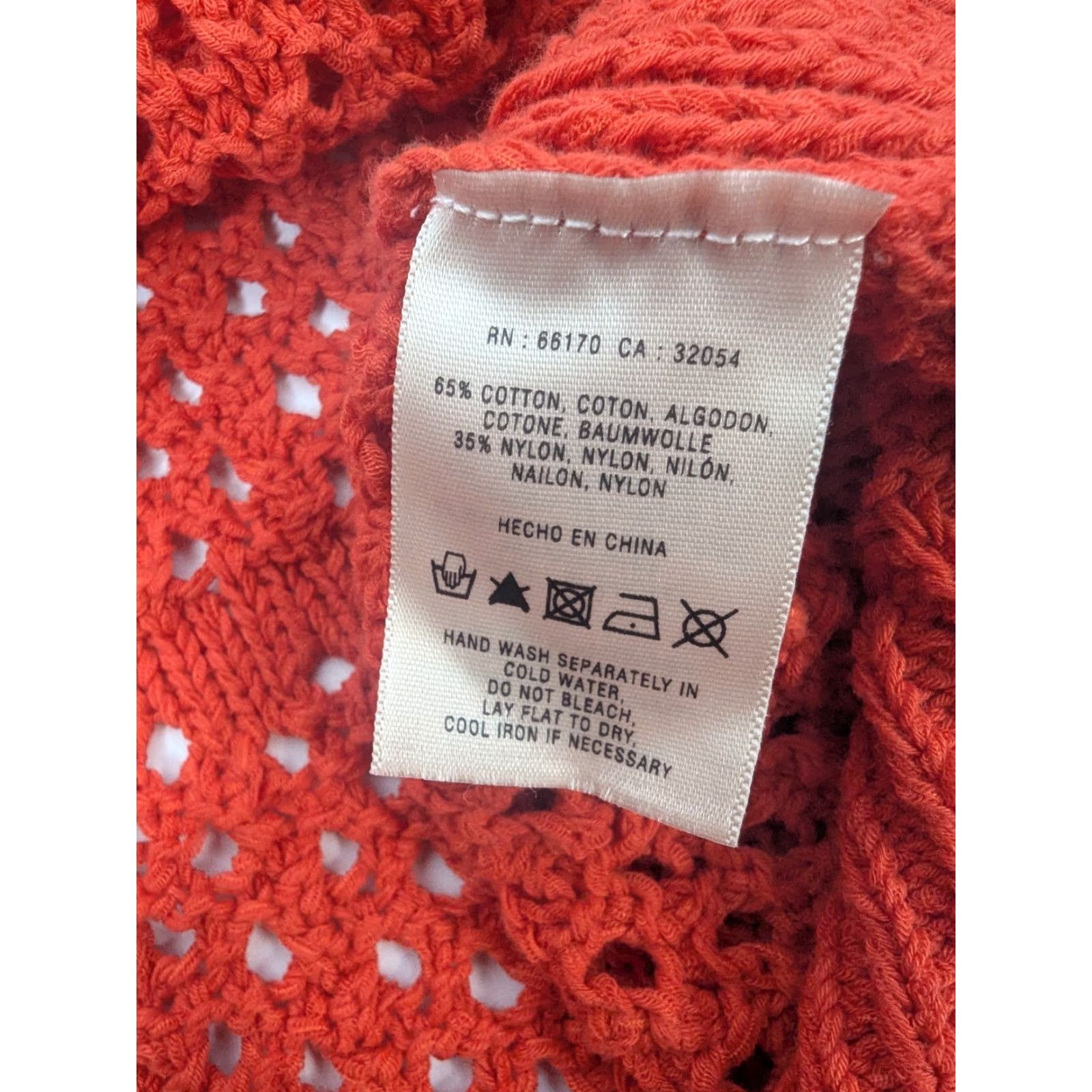 Vintage Guinevere Cardigan Short Sleeve Open Knit Orange Size L Knitting Knit Open-Crochet Boho 90s Y2K Womens Sweater Size L / US 10 / IT 46 - 7 Thumbnail