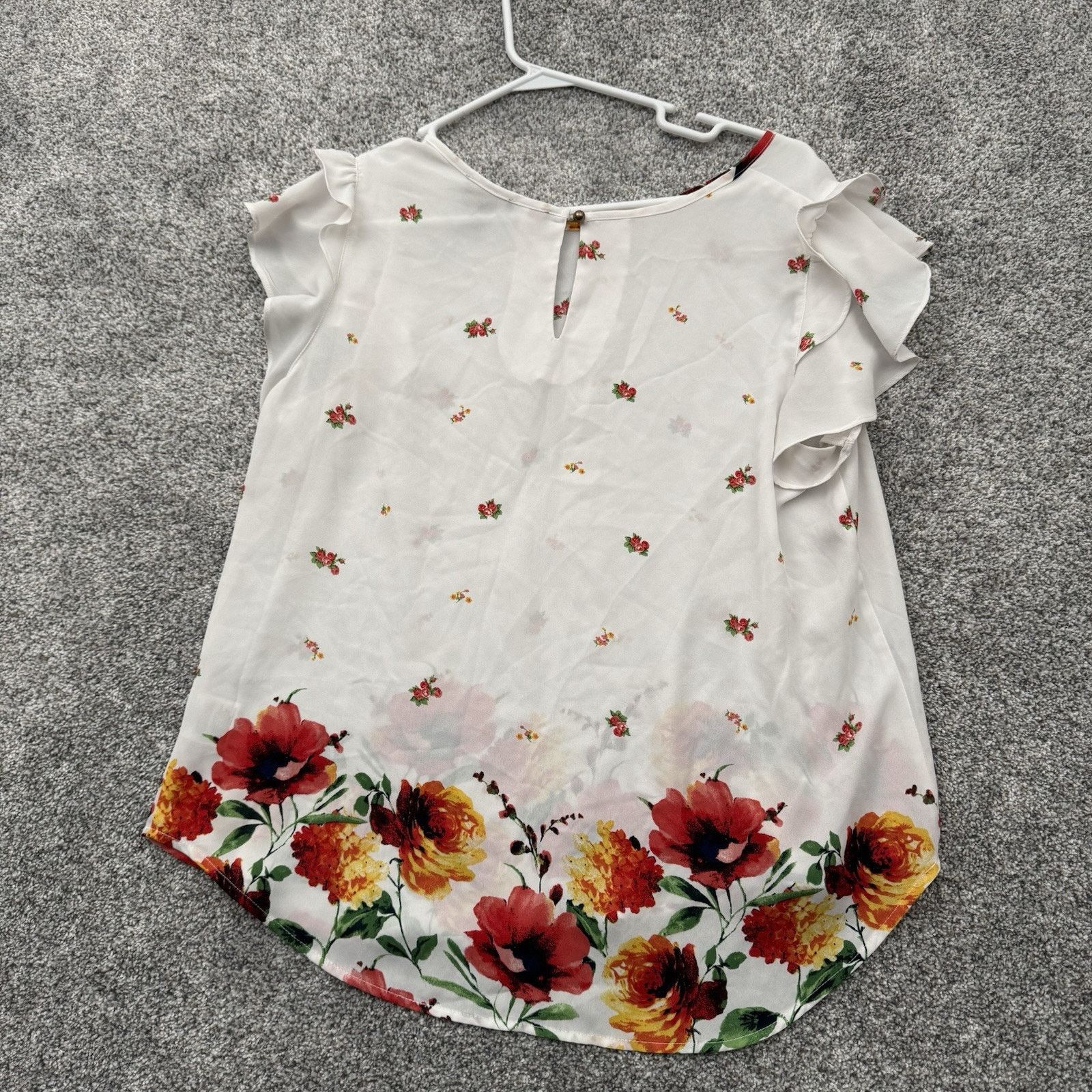Other OLM Top Women XL Cottagecore Floral Ruffles Semi Sheer Boho Size XL / US 12-14 / IT 48-50 - 7 Thumbnail