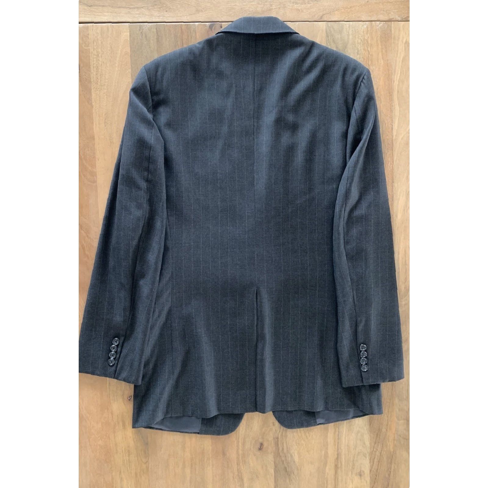 Vintage Hickey Freeman Blazer Sport Coat Coat Men 40 L Gray Wool Pinstriped Single-Breasted 2-Button Four-Button 42 Chest Vintage No Unspecified Size 40R - 2 Thumbnail