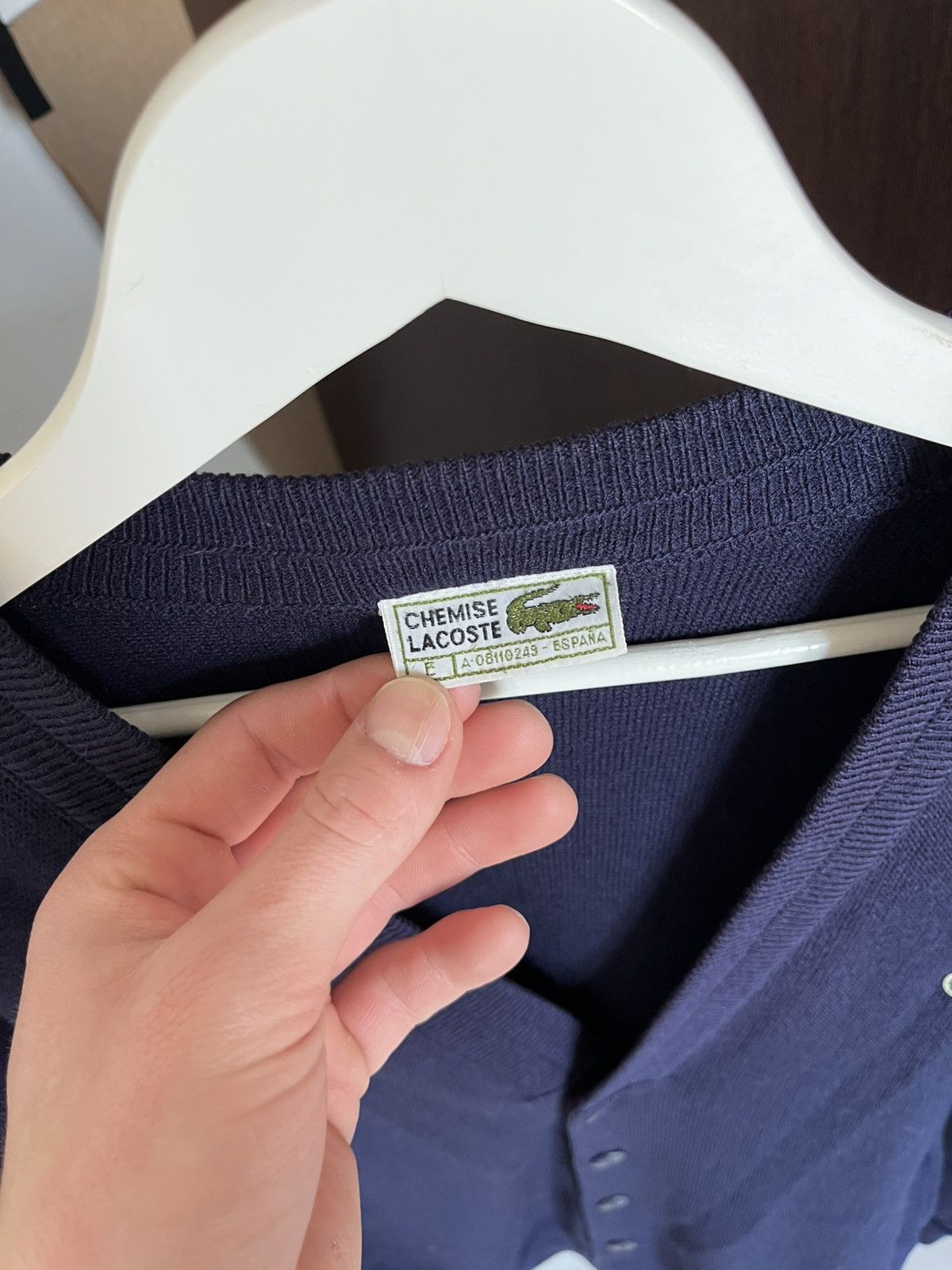 Lacoste Vintage Lacoste Navy Cardigan 90s Classic Logo Made in Spain Size US XL / EU 56 / 4 - 11 Thumbnail