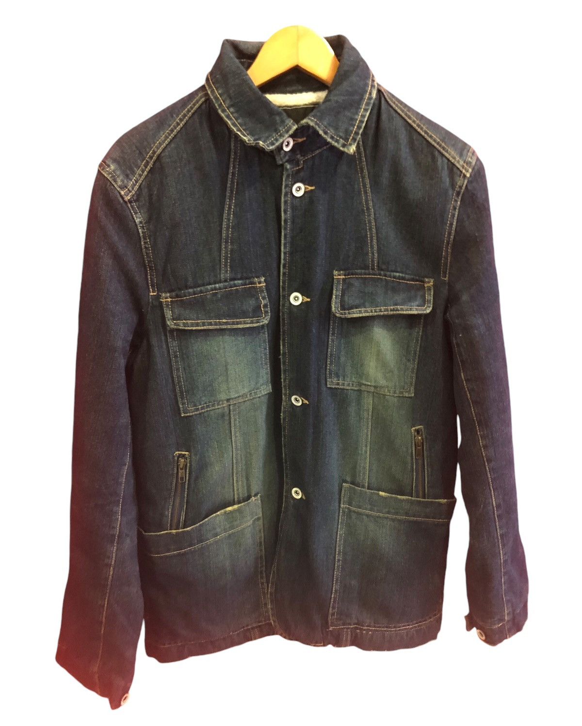 Japanese Brand Nice! Center Clease Blue Denim Jacket Size US M / EU 48-50 / 2 - 1 Thumbnail