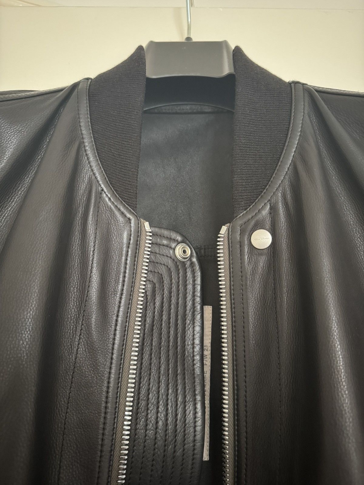 Rick Owens Rick Owens Leather Bomber Jacket Black Calf Size 50 IT/M-L Size US M / EU 48-50 / 2 - 2 Thumbnail