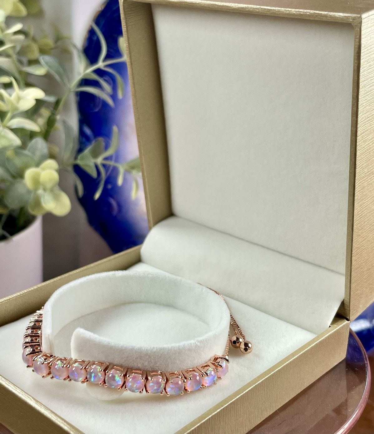 Other Genuine Ethiopian OPAL 14k Rose Gold plated Bolo Bracelet Size ONE SIZE - 12 Thumbnail