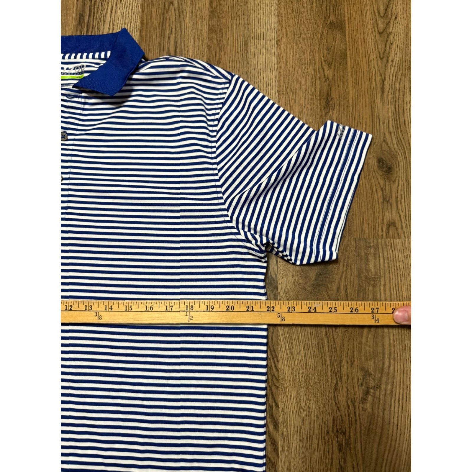 Izod IZOD Shirt Men's Size Medium White Blue Striped Polo Golf Performance Shirt Size US M / EU 48-50 / 2 - 6 Thumbnail