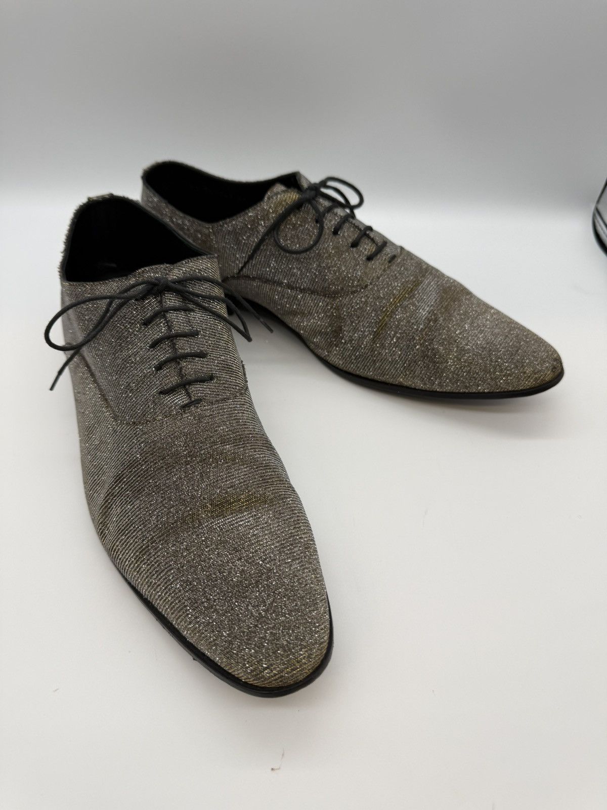 Saint Laurent Paris SAINT LAURENT PARIS-Gold/Silver Lurex Metallic Oxford Derby Size US 11 / EU 44 - 1 Thumbnail