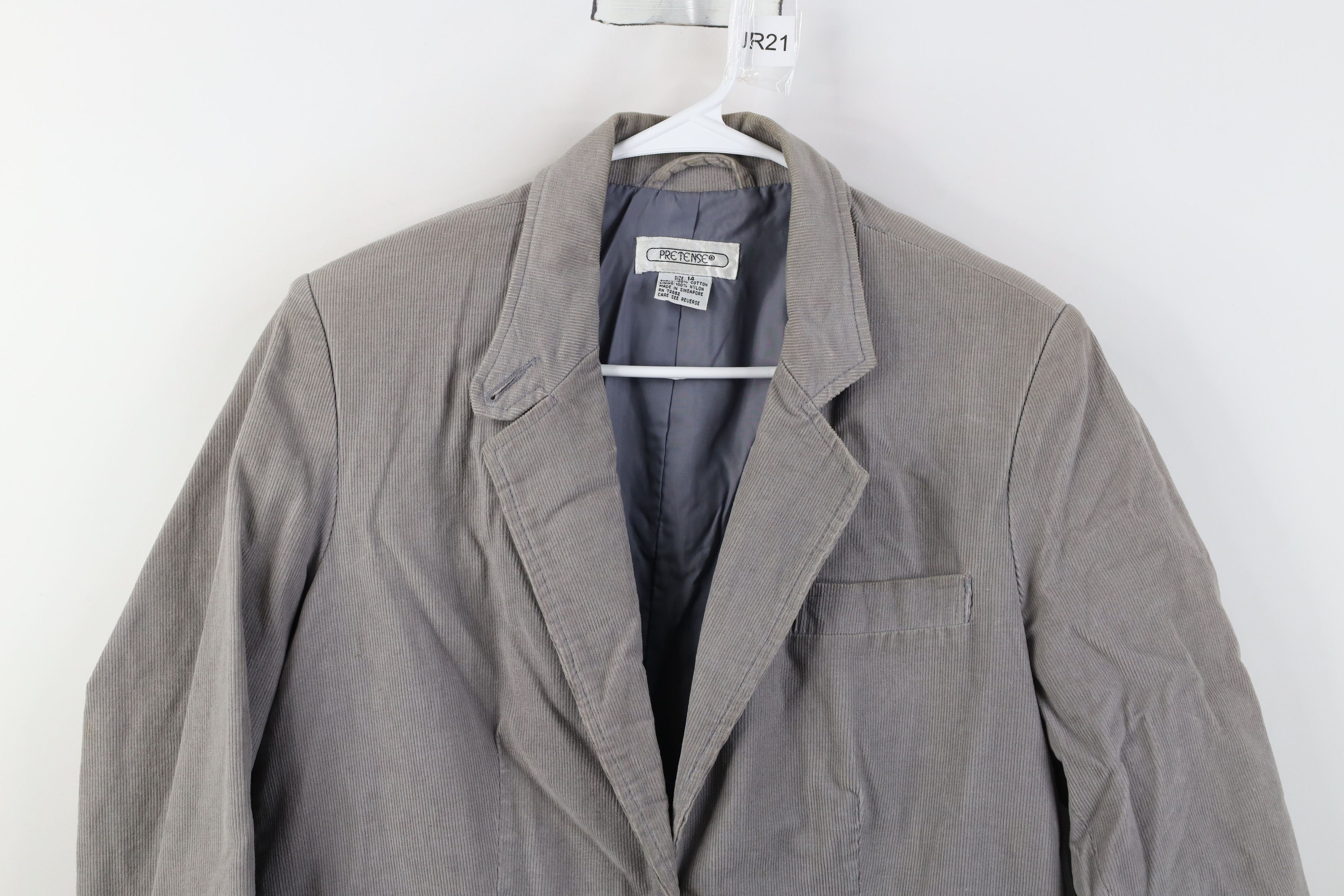 Vintage Vintage 90s Streetwear Corduroy Suit Coat Blazer Jacket Gray Size XL / US 12-14 / IT 48-50 - 2 Thumbnail