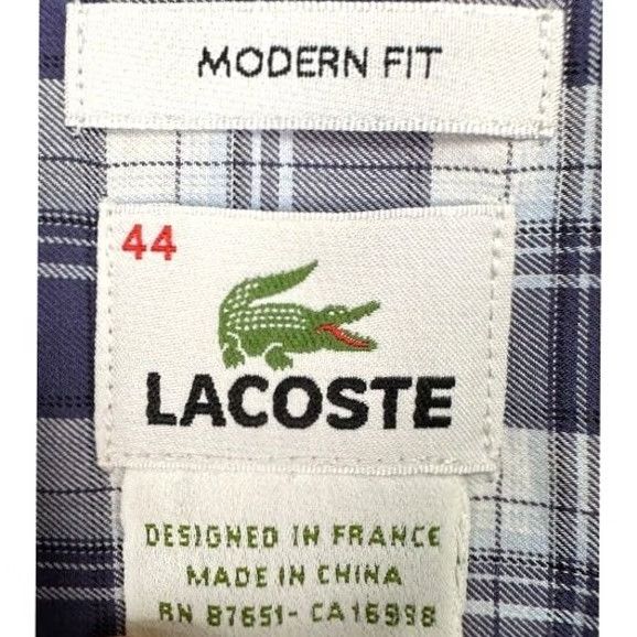 Lacoste Lacoste Shirt XL Purple Plaid Modern Fit Button-Down Mens Size US XL / EU 56 / 4 - 4 Thumbnail