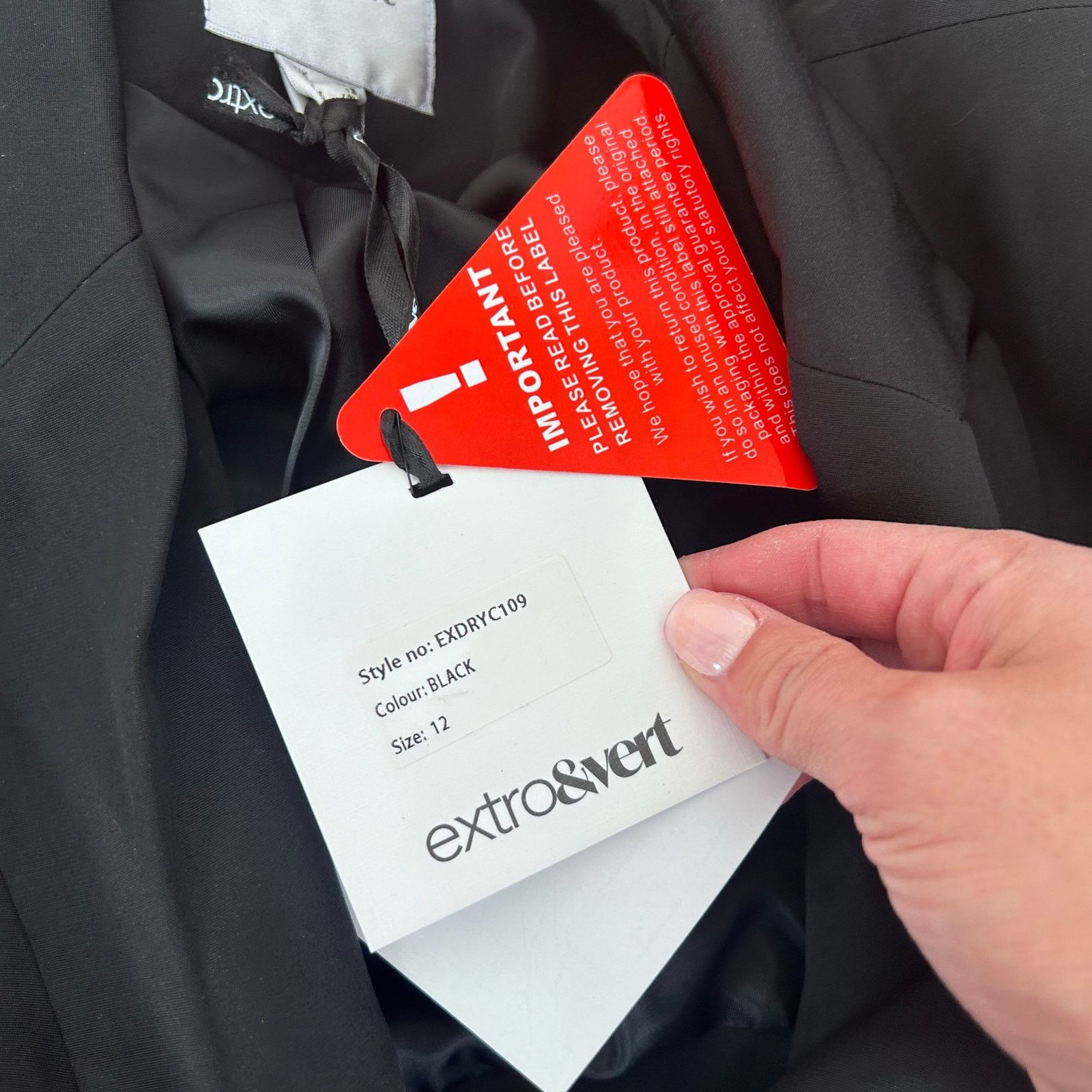 Other Extro & Vert Black Twist Front Blazer Skirt Dress Sz 12 Size XL / US 12-14 / IT 48-50 - 7 Thumbnail