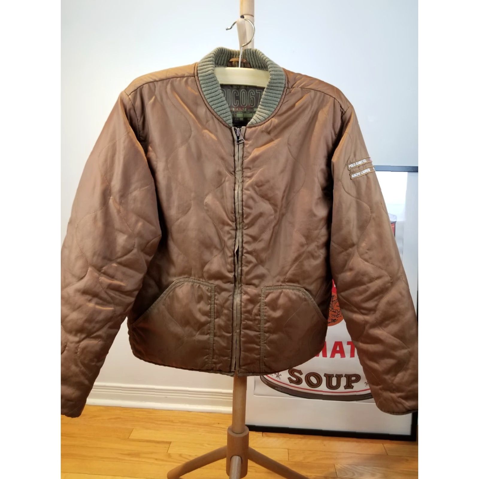 Polo Ralph Lauren VINTAGE RALPH LAUREN POLO JEANS JACKET BROWN FLEECE LINING SZ MEDIUM Bomber Jacket Mens M Brown 90s Size US M / EU 48-50 / 2 - 2 Thumbnail