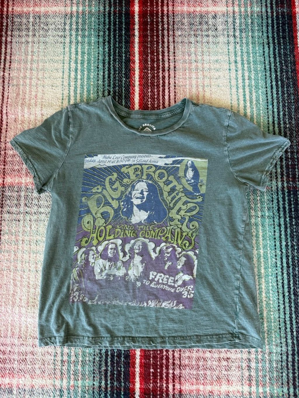 Lucky Brand Lucky Brand Green Big Brother & The Holding Co. Janis Joplin Size L / US 10 / IT 46 - 1 Thumbnail