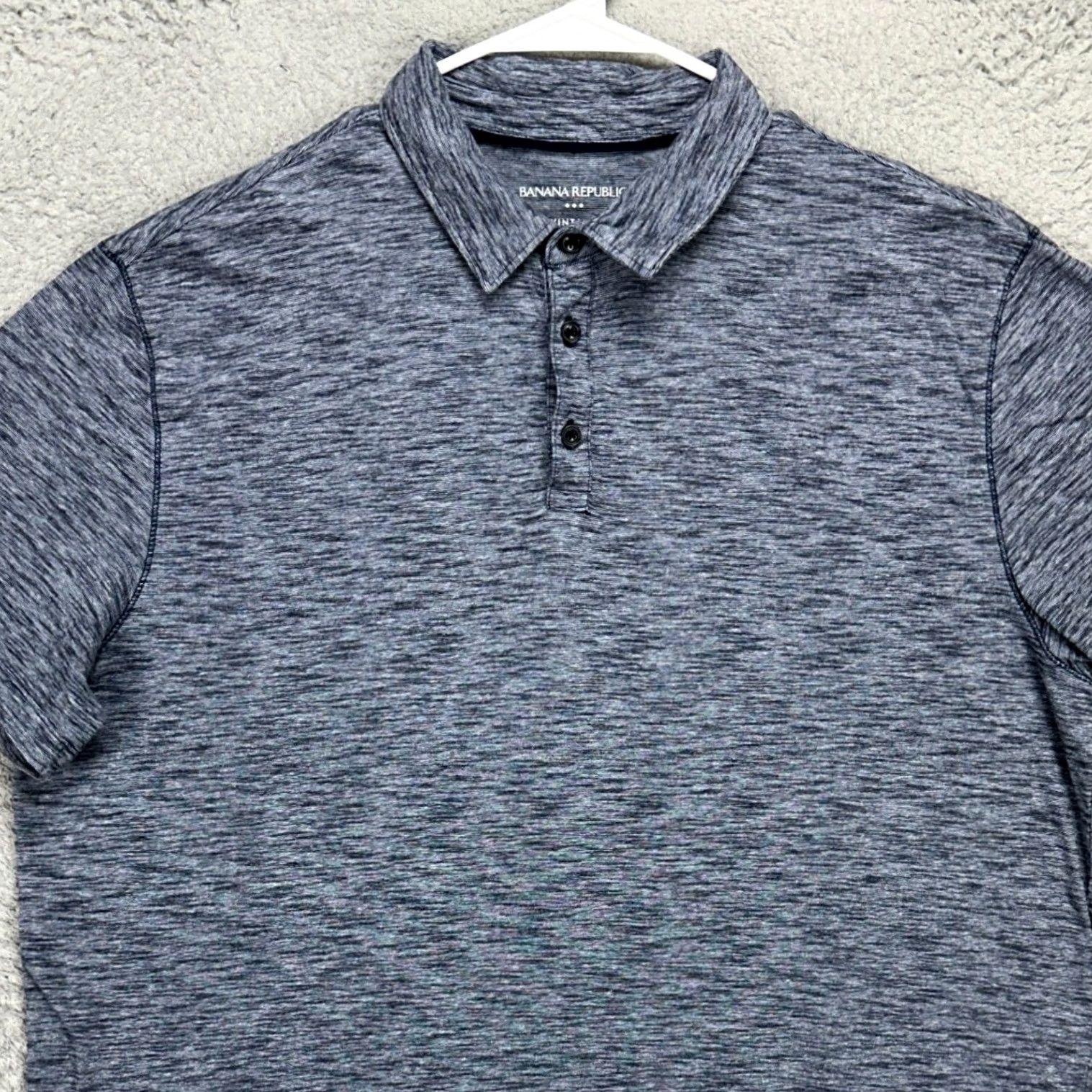 Banana Republic Banana Republic Men Polo Shirt XL Blue Short Sleeve Casual Rugby Cotton Size US XL / EU 56 / 4 - 2 Thumbnail