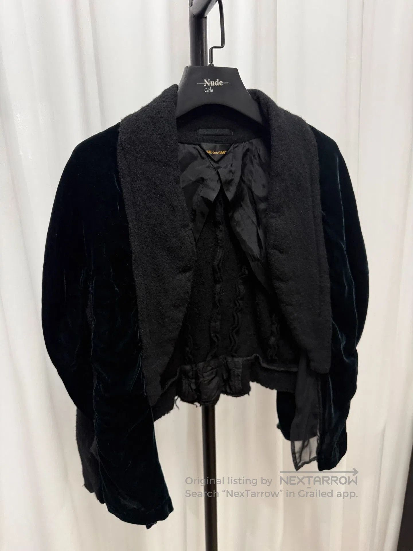 Comme des Garcons Comme des Garçons Dark Green Velvet Cape Jacket. Size US M / EU 48-50 / 2 - 9 Thumbnail