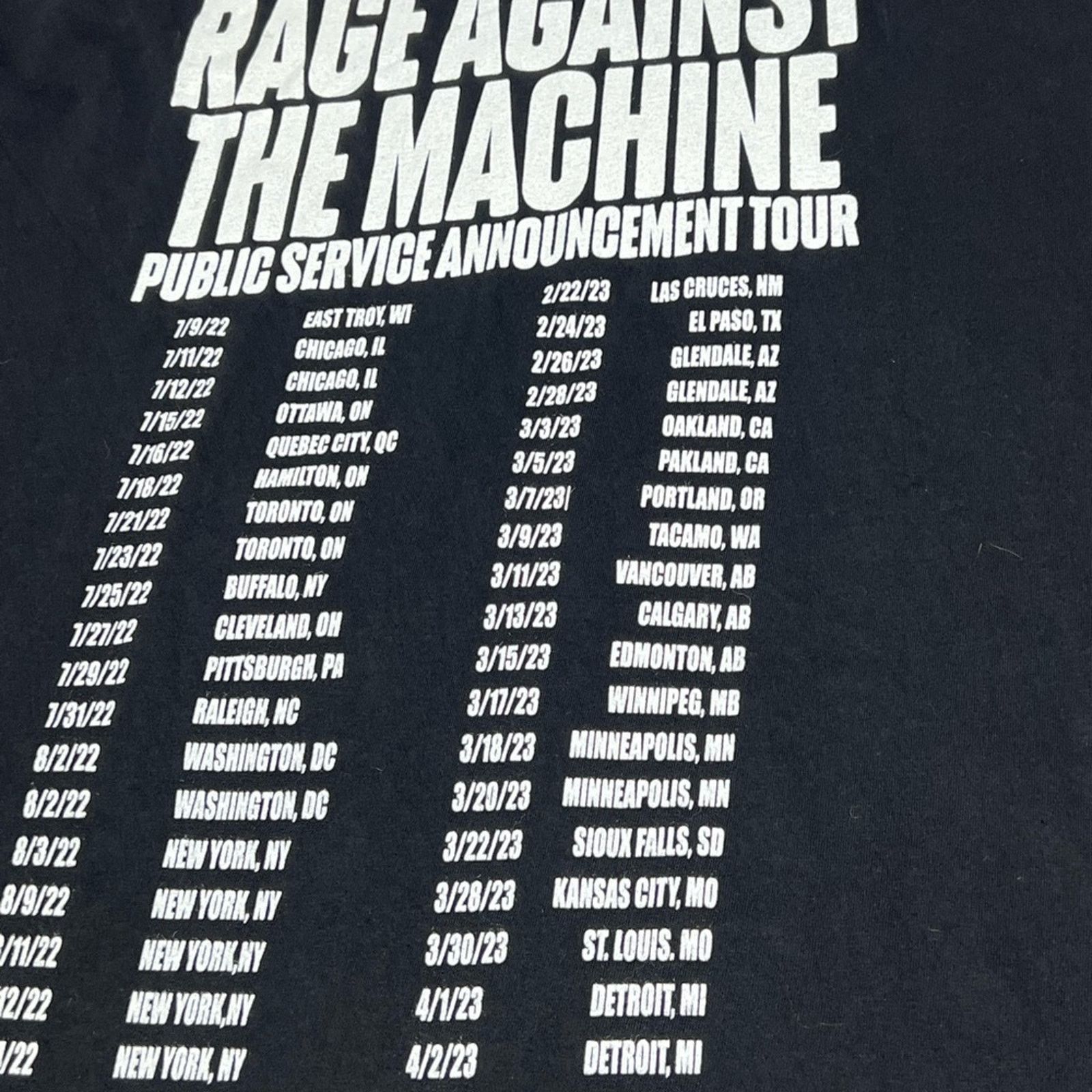 Other Rage Against The Machine Single Stitch Tour Shirt Reprint XL Size US XL / EU 56 / 4 - 7 Thumbnail