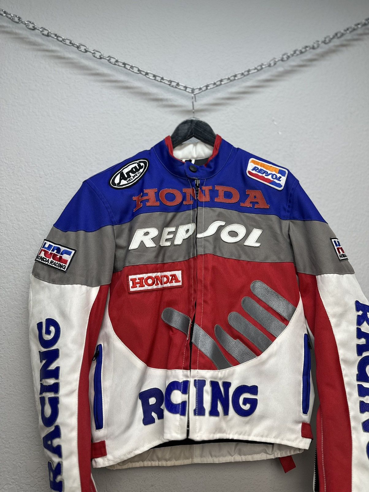 Honda Vintage Leather Jacket Honda Marlboro Red Bull NASCAR Moto Size US S / EU 44-46 / 1 - 6 Thumbnail