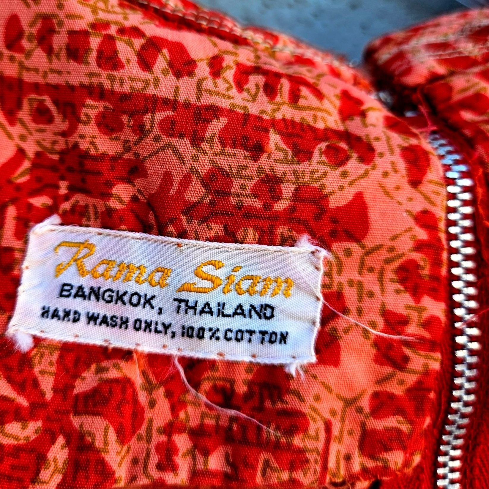 Vintage Vintage 60s Rama Siam Orange Quilted Cotton Dress 6 8 Thaila Size S / US 4 / IT 40 - 4 Thumbnail