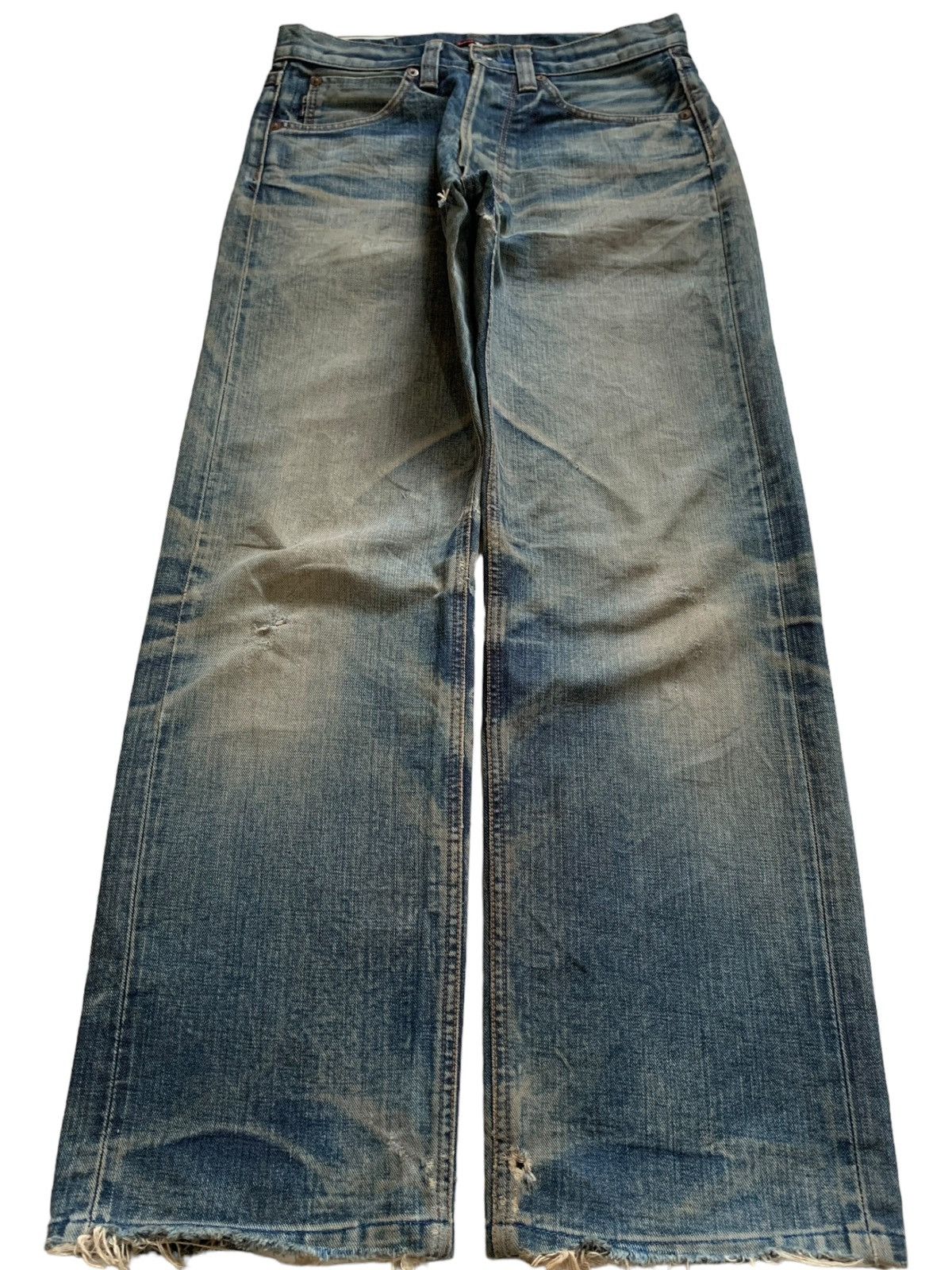 Hypebeast Vintage Paul Smith Red Ear Selvedge Mud Wash Rip Baggy Jeans Size US 31 - 2 Thumbnail