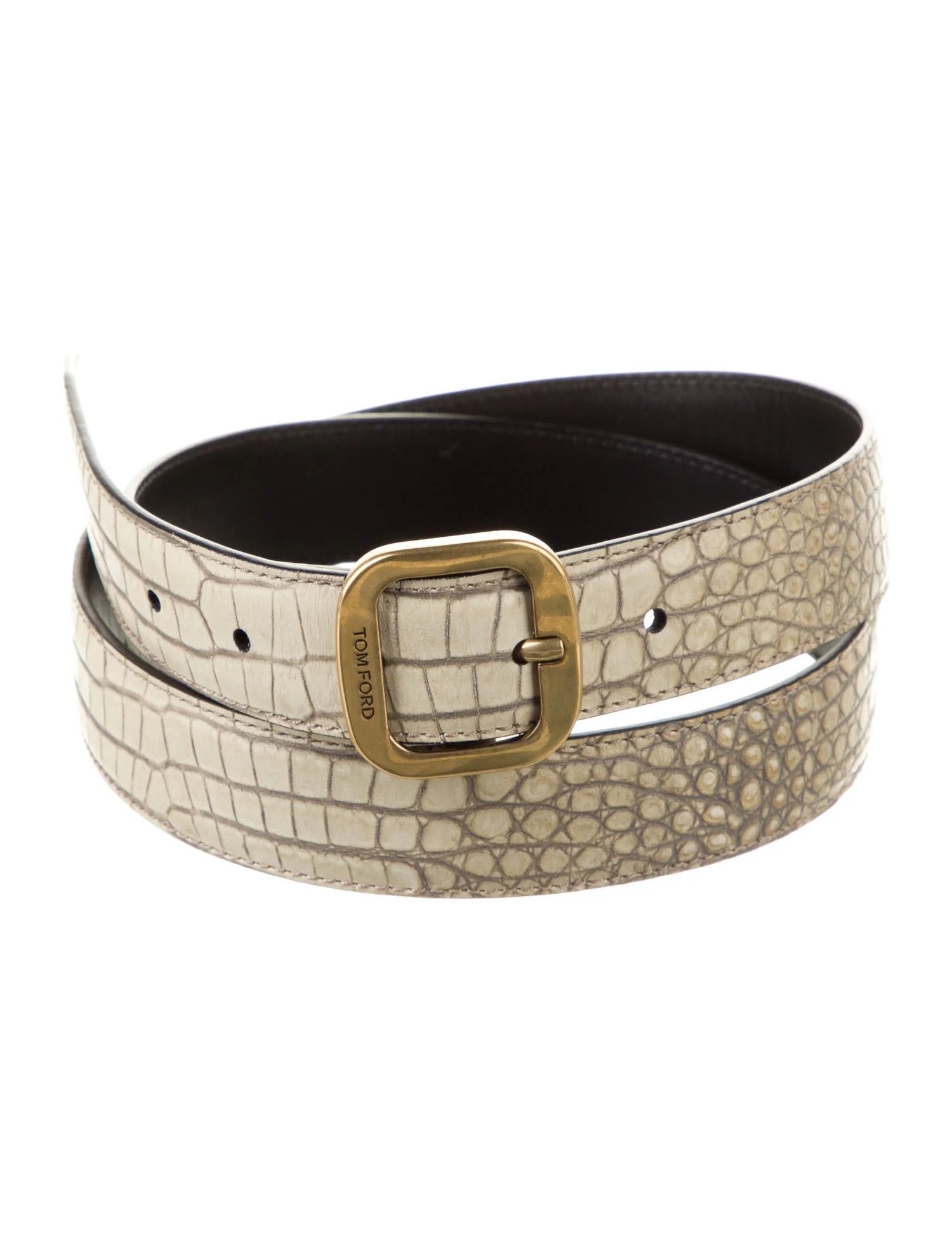 Tom Ford o1loc1c0724 TB266D Size: 105 / Leather Belt in Natural Size 40 - 1 Thumbnail