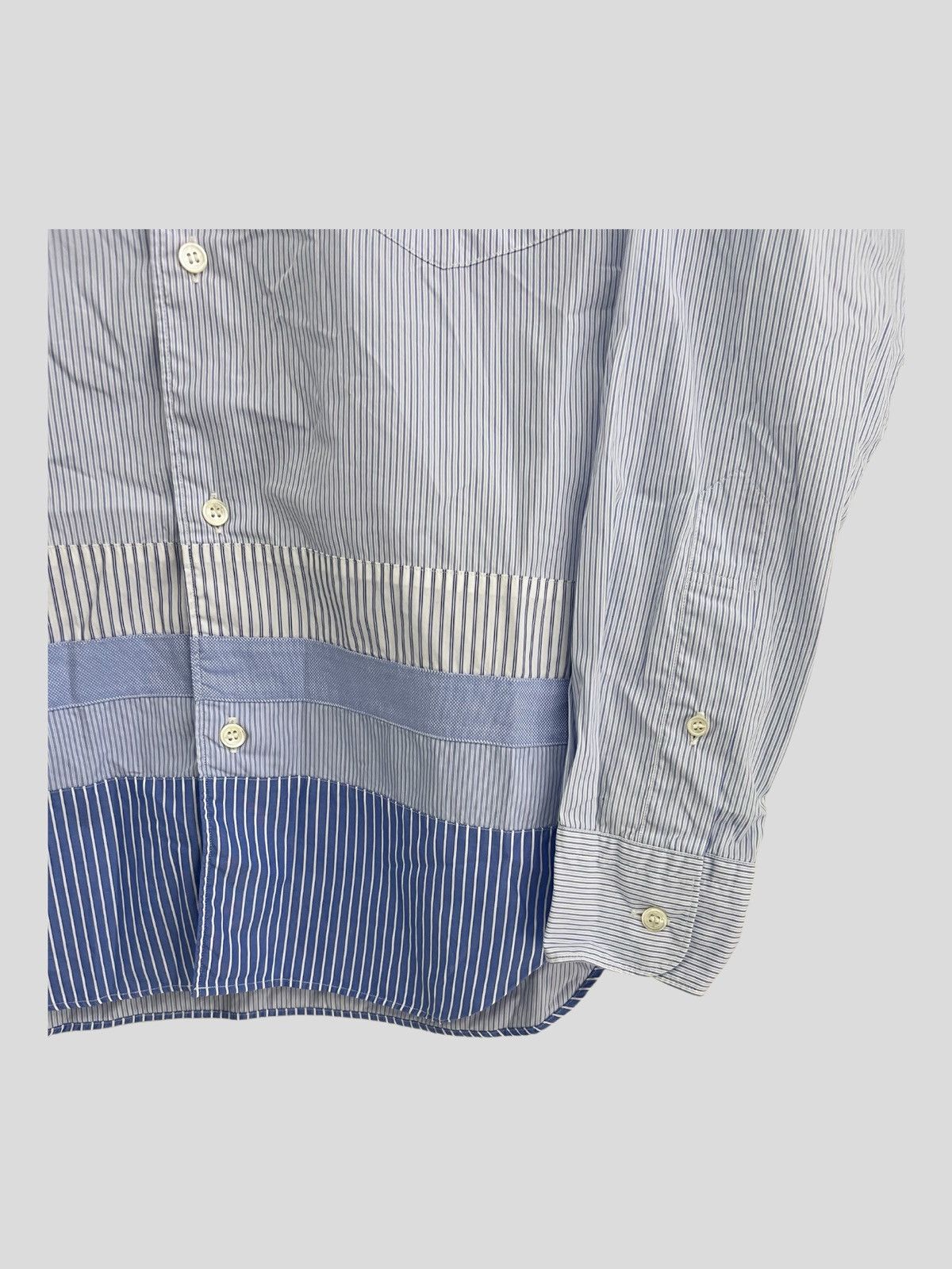 Comme des Garcons Homme FW18 Comme des Garçons Homme Patchwork Twill Striped Shirt Size US S / EU 44-46 / 1 - 4 Thumbnail