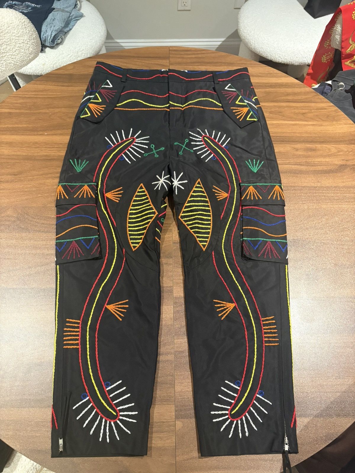Prabal Gurung Pradal Gurung embroidered cargo pants cropped fit size 34 Size US 34 / EU 50 - 1 Thumbnail