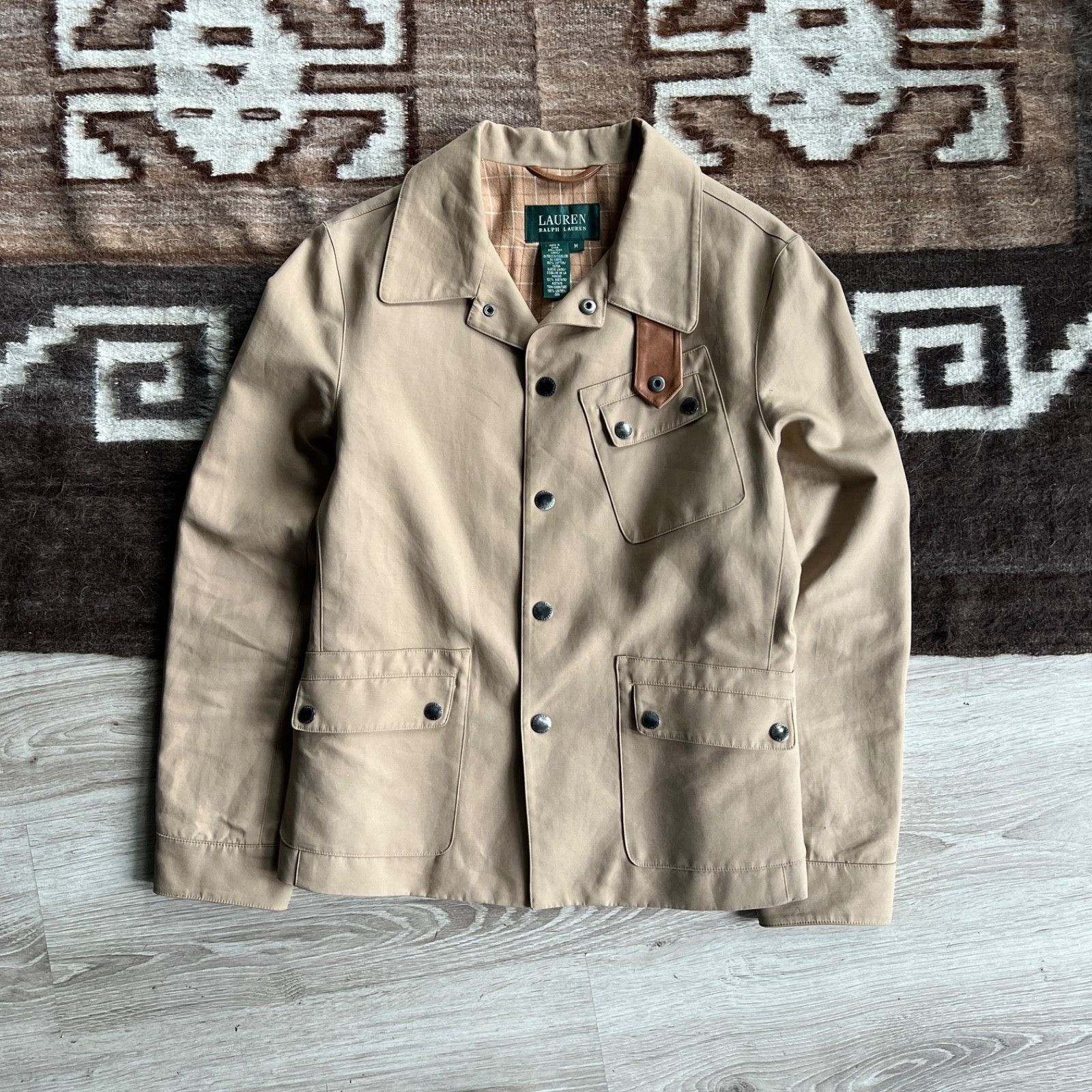Lauren Ralph Lauren Lauren Ralph Lauren Tan Cotton Canvas Jacket 9582AC Size M / US 6-8 / IT 42-44 - 1 Thumbnail