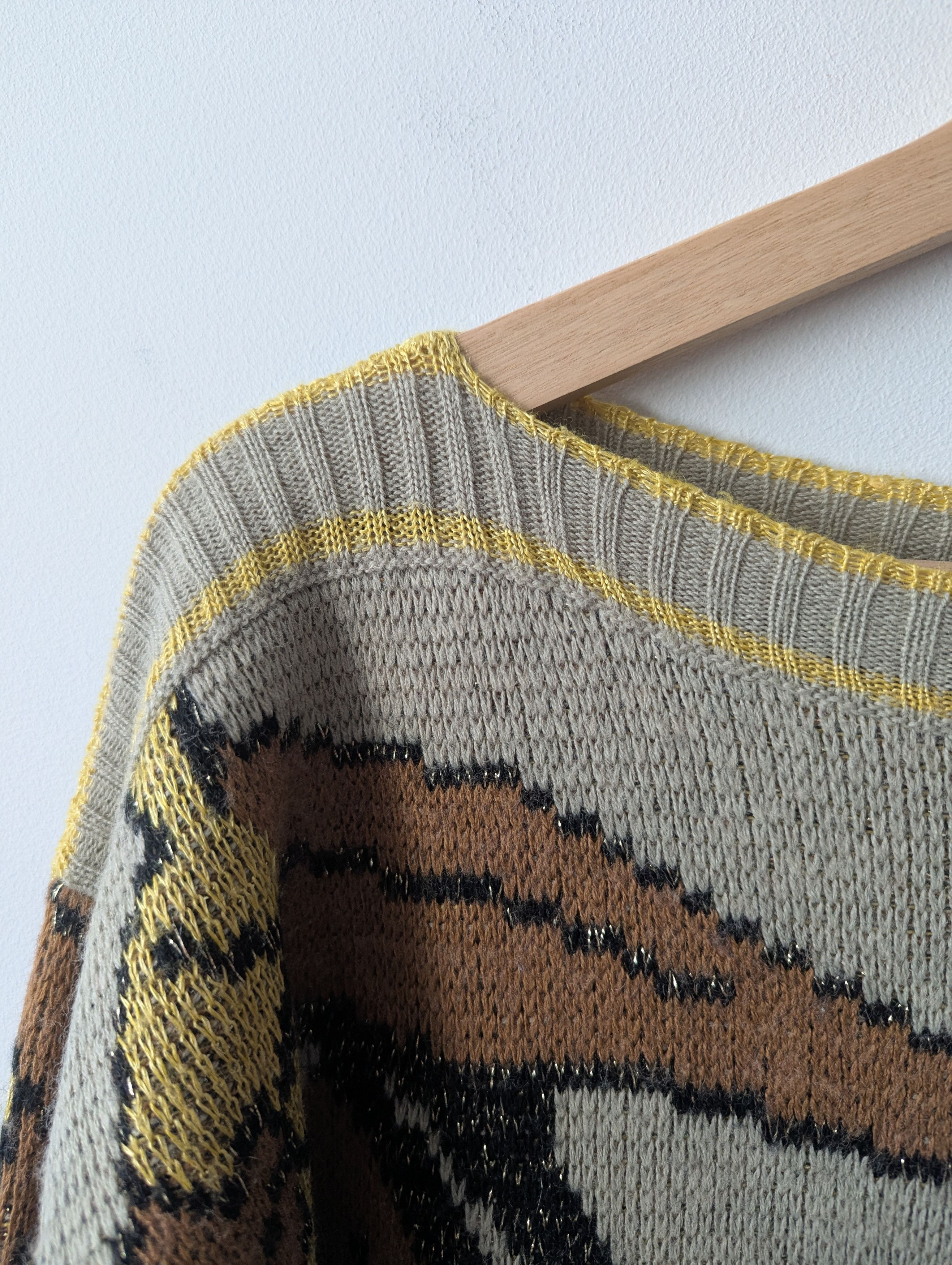 La Perla La Perla Vintage Wool Blend Long Sweater Beige Brown 80s Size L / US 10 / IT 46 - 2 Thumbnail